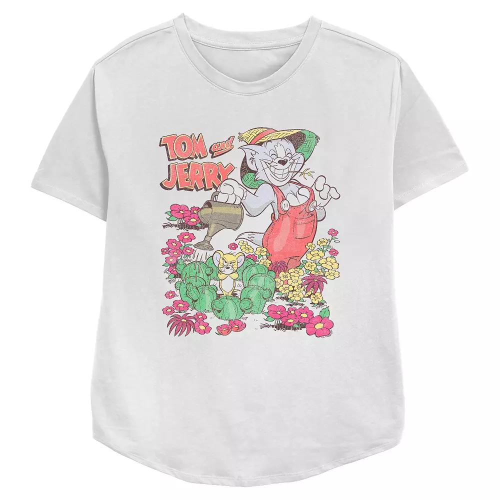 Women's Tom & Jerry Springtime Gardening Relaxed Fit Graphic Tee,  Product Image