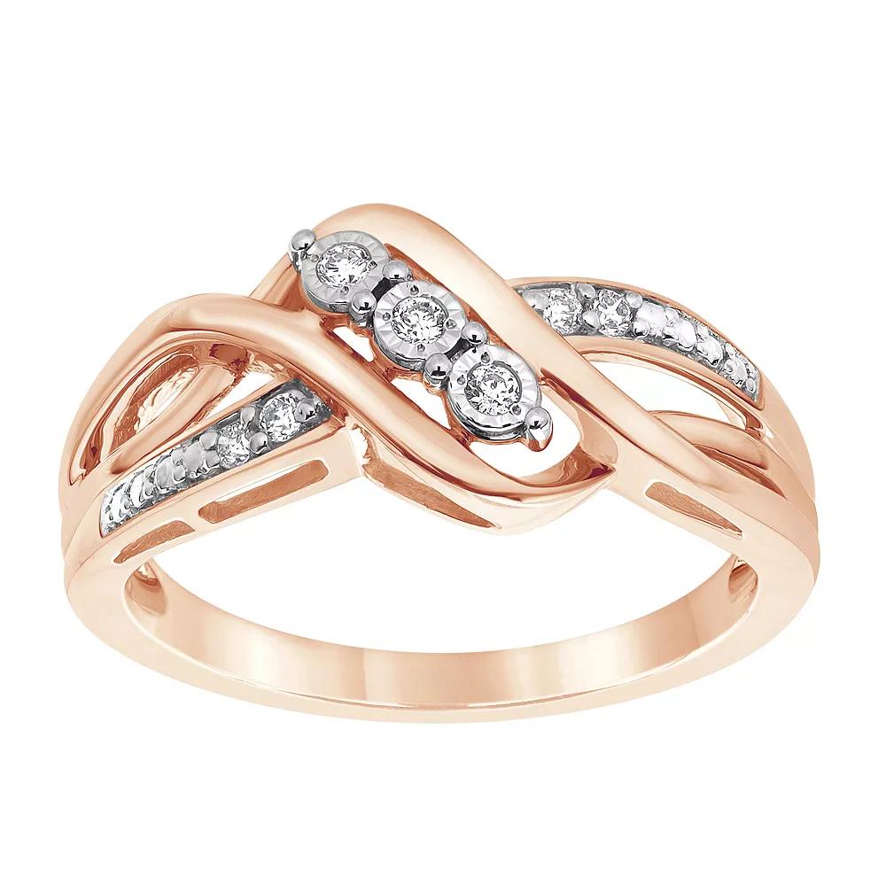 Diamond Brilliance Sterling Silver 1/10 Carat T.W. Lab-Grown Diamond Fashion Ring, Women's, Size: 9, Pink Tone Product Image