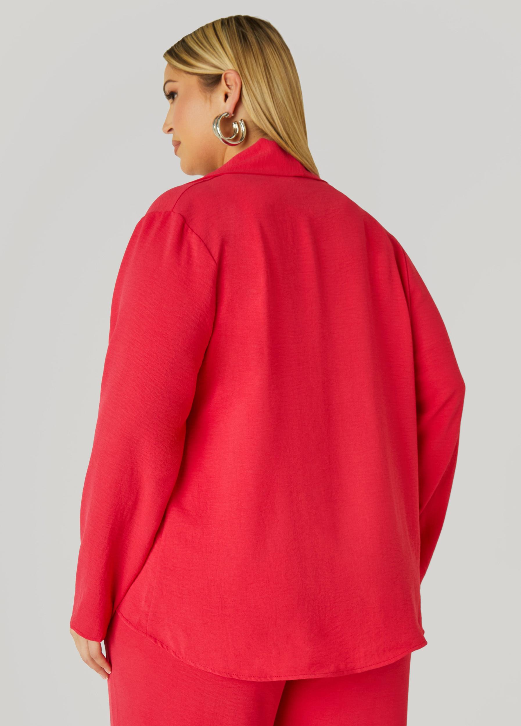 Plus Size Draped Textured Jacket Ashley Stewart Product Image