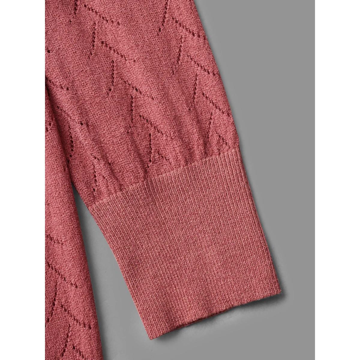 Plus Size Textured Waist Tie Fitted Knit Cardigan Russet Women Casual Loose Long Sleeve Everyday Cardigans BloomChic 22-24/3X Product Image