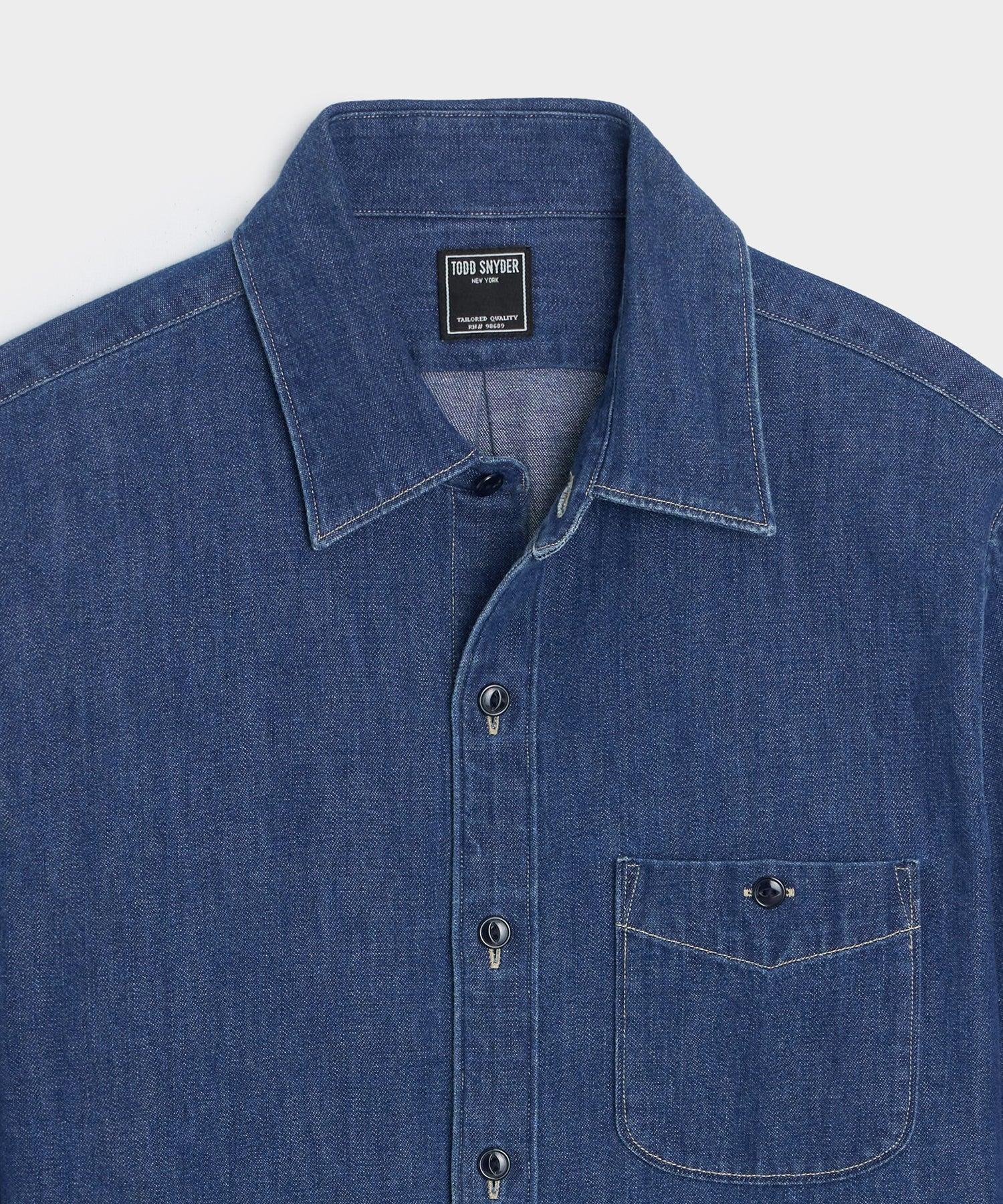 Denim Point Collar Shirt Product Image
