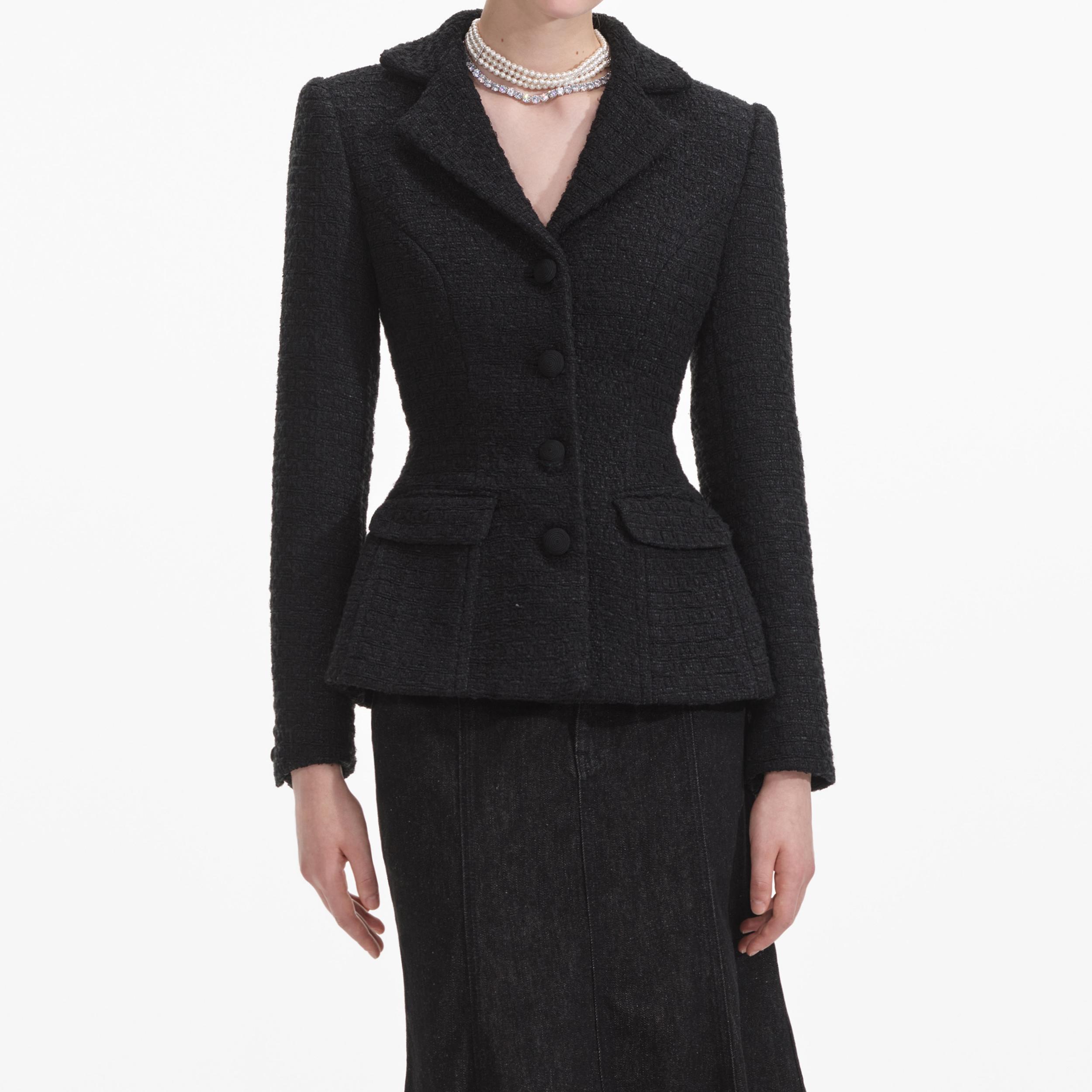 Black Boucle Jacket Product Image