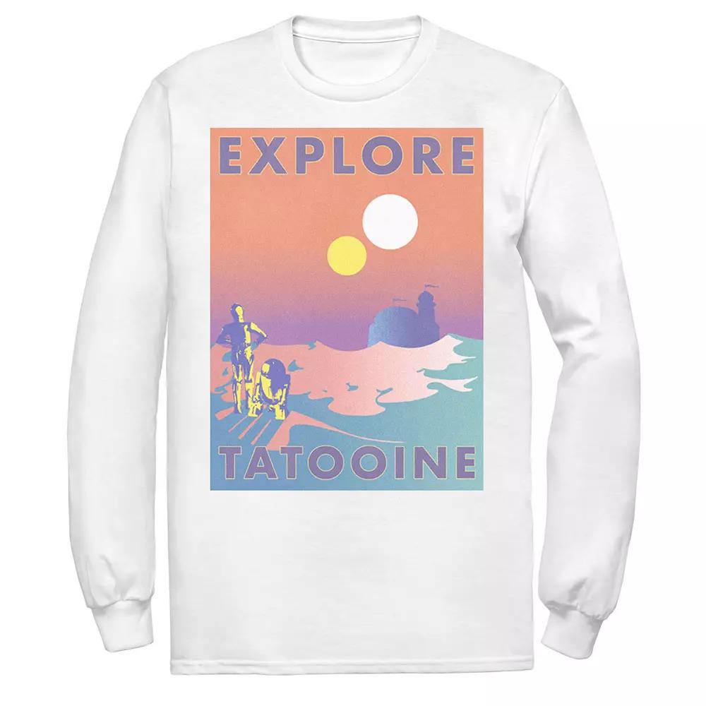 Men's Star Wars Explore Tatooine Faded Retro C-3PO & R2-D2 Poster Tee,  Product Image