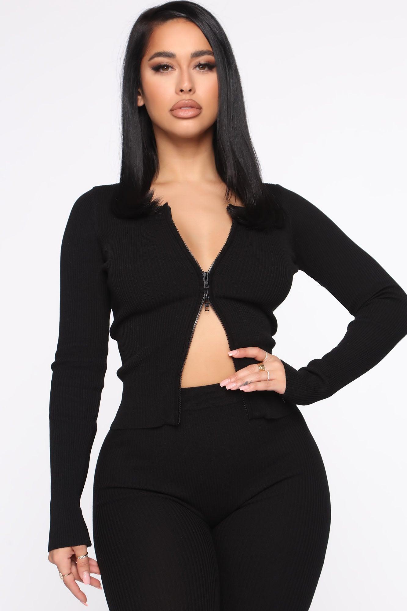 Wrong Way Sweater Pant Set - Black Female Product Image