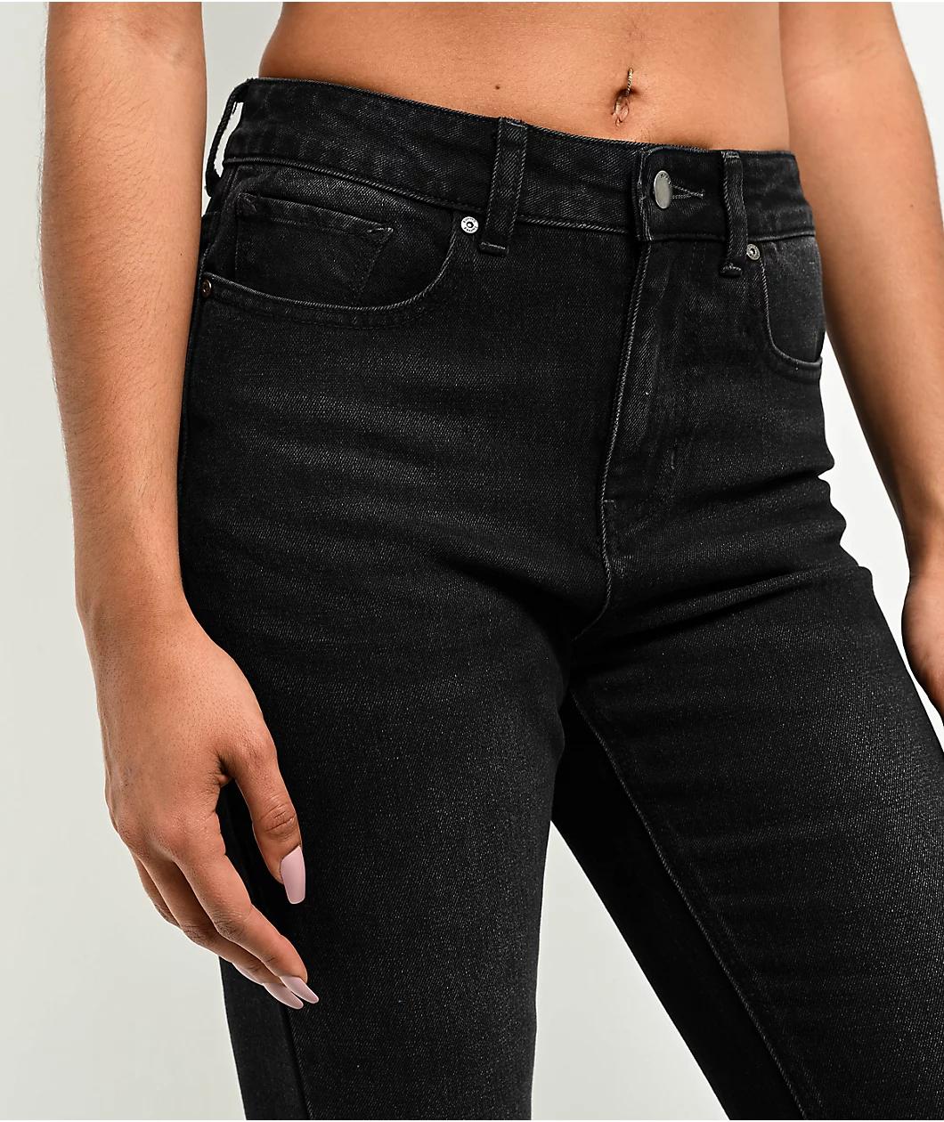 Empyre Glimmer Ozzy Black Wash Mid Rise Flare Jeans Product Image