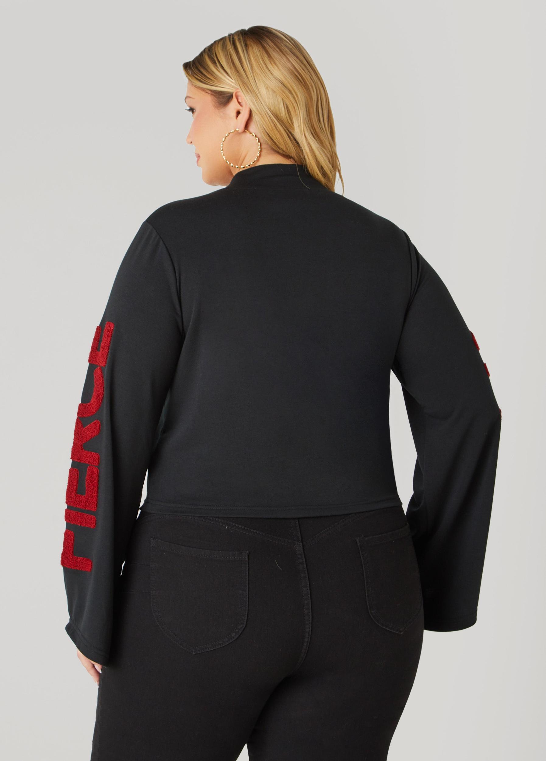 Plus Size Fierce Diva Graphic Crop Top Ashley Stewart Product Image