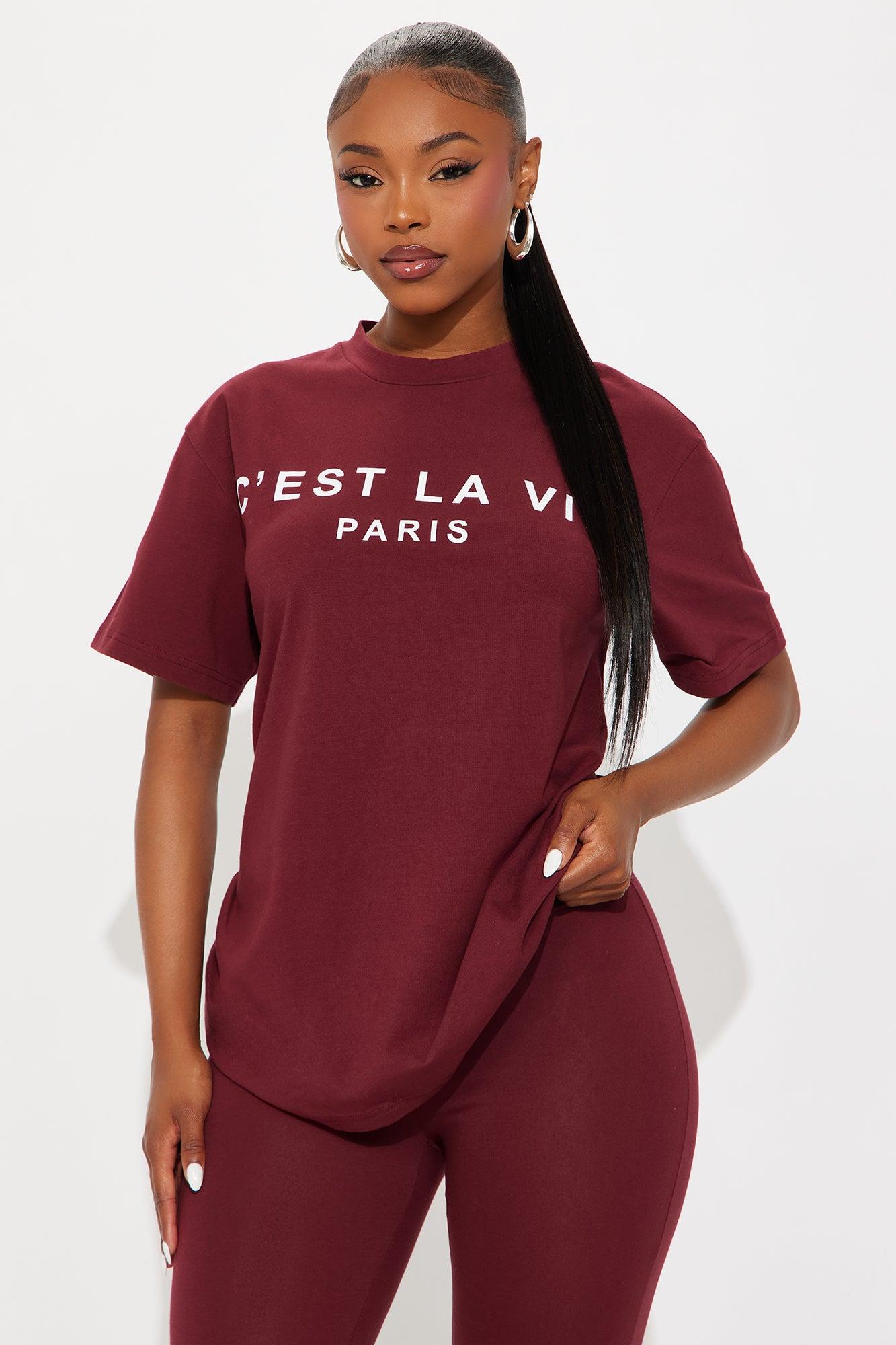 C'est La Vie Legging Set - Burgundy Female Product Image