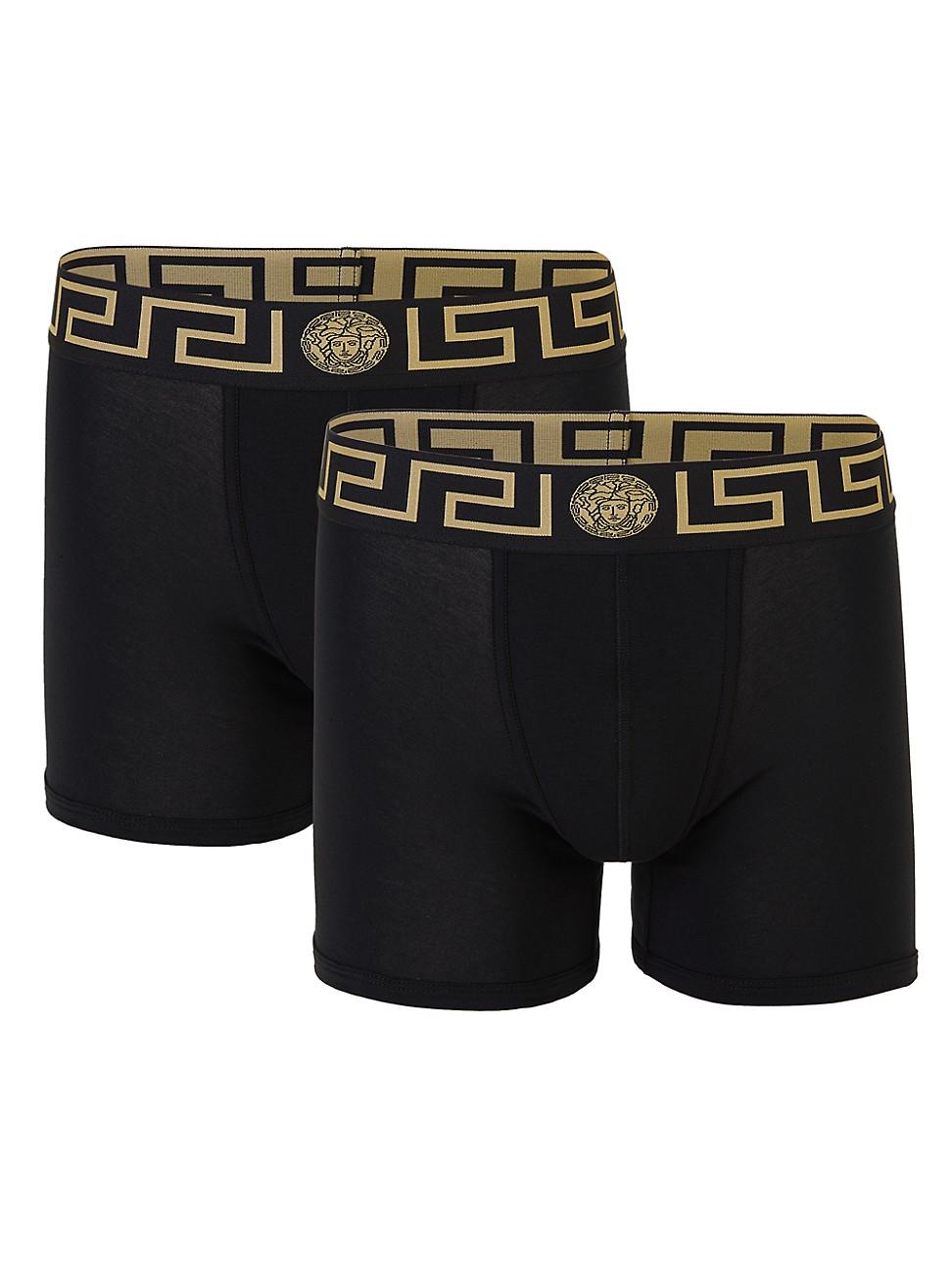 Two-Pack Greca Border Long Boxer Trunks Product Image