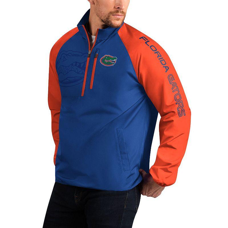 Men's G-III Sports by Carl Banks Royal/Orange Florida Gators Point Guard Raglan Half-Zip Jacket, Size: Large, Blue Product Image
