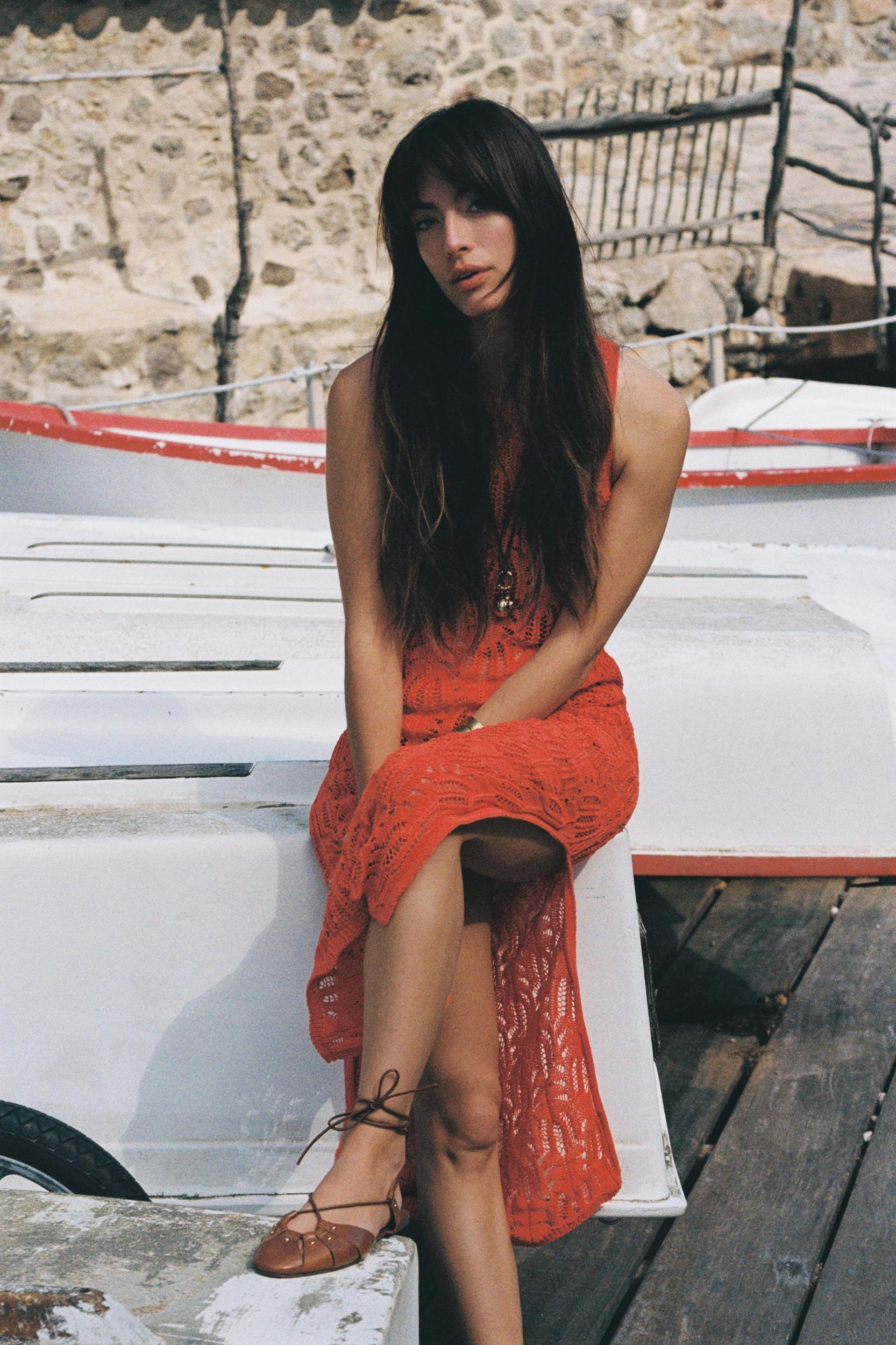 POINTELLE KNIT MIDI DRESS Product Image