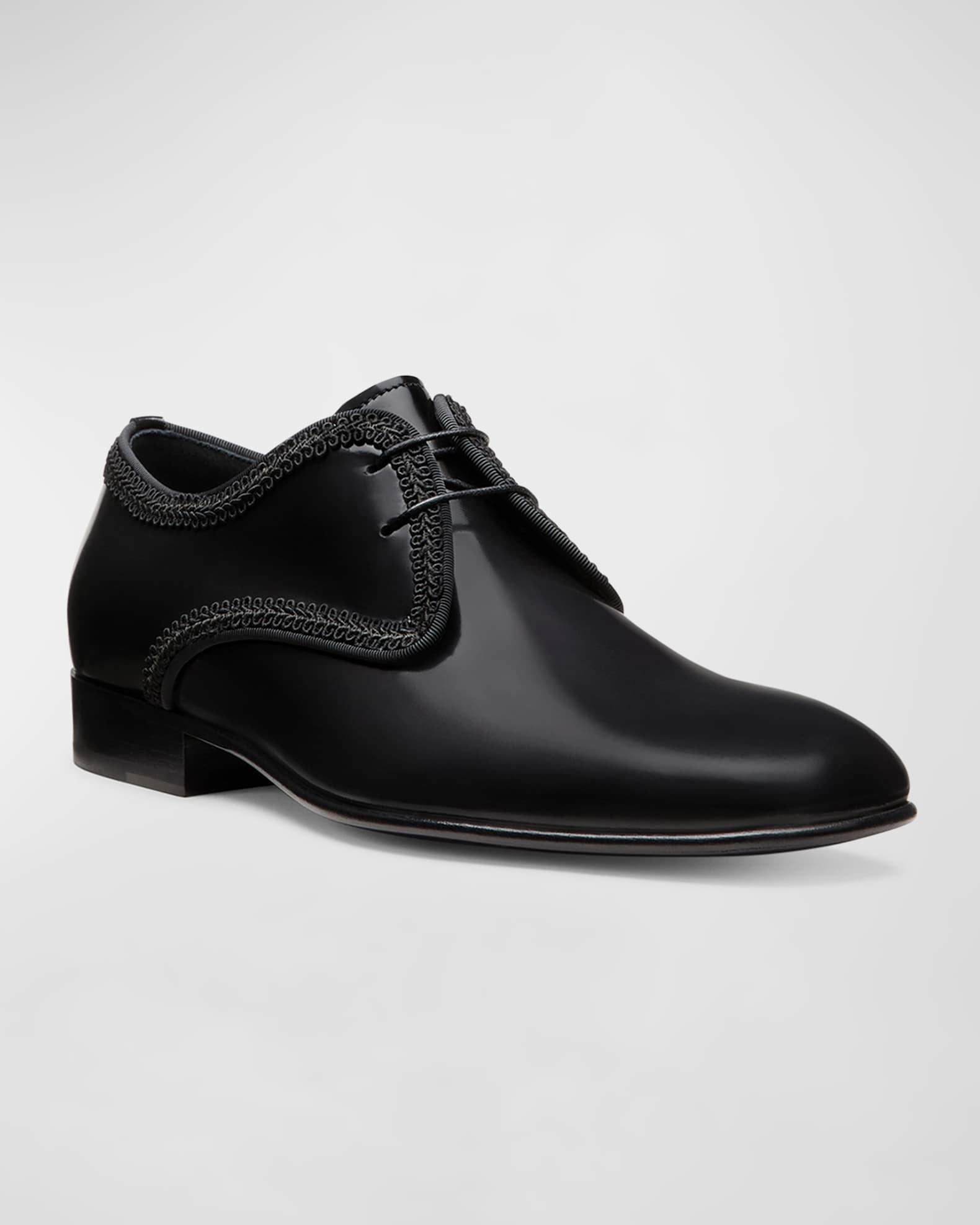 Men's Alastar Fabric-Trim Leather Derby Shoes Product Image