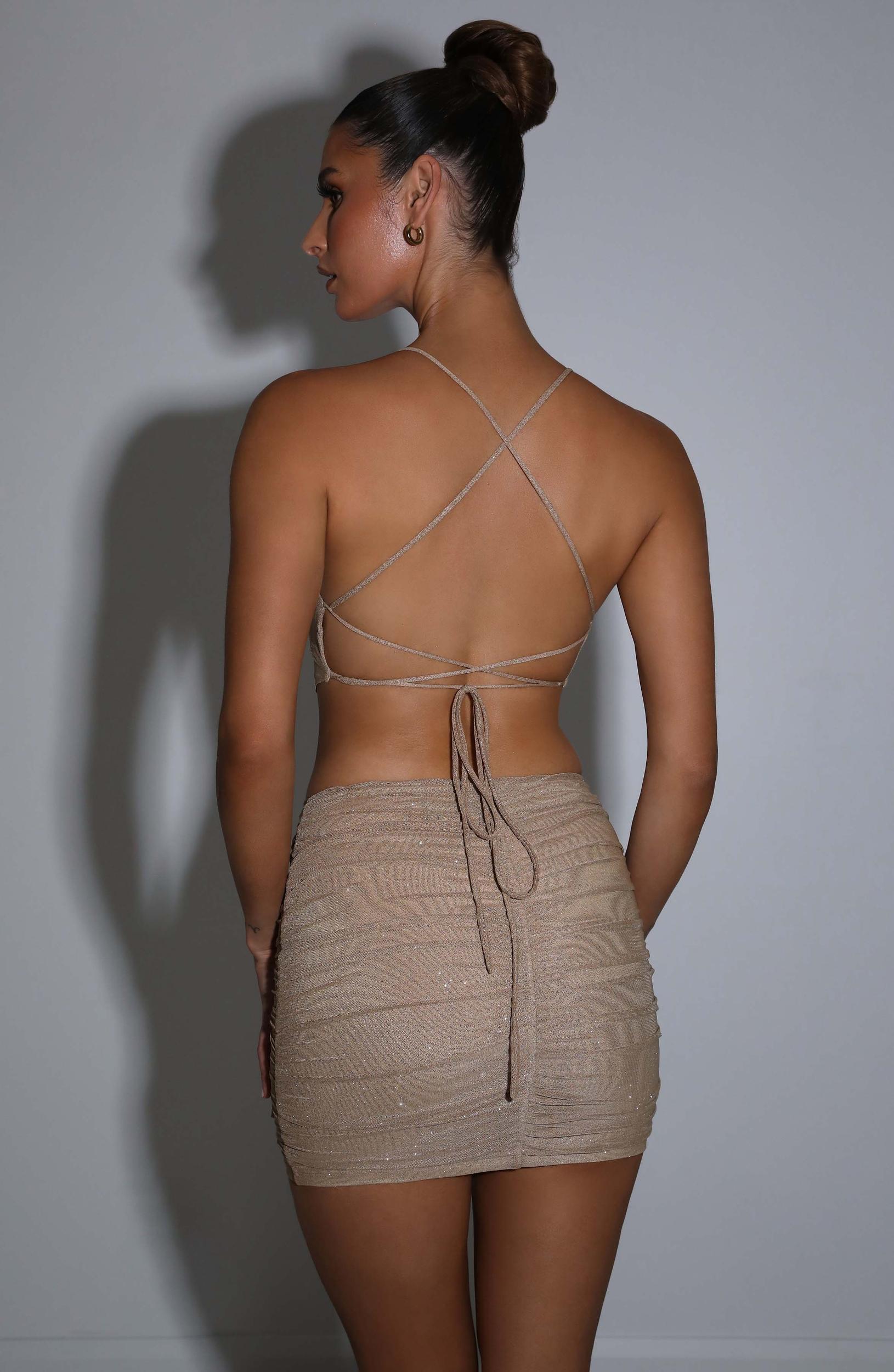 Brielle Mini Skirt - Gold Sparkle Product Image