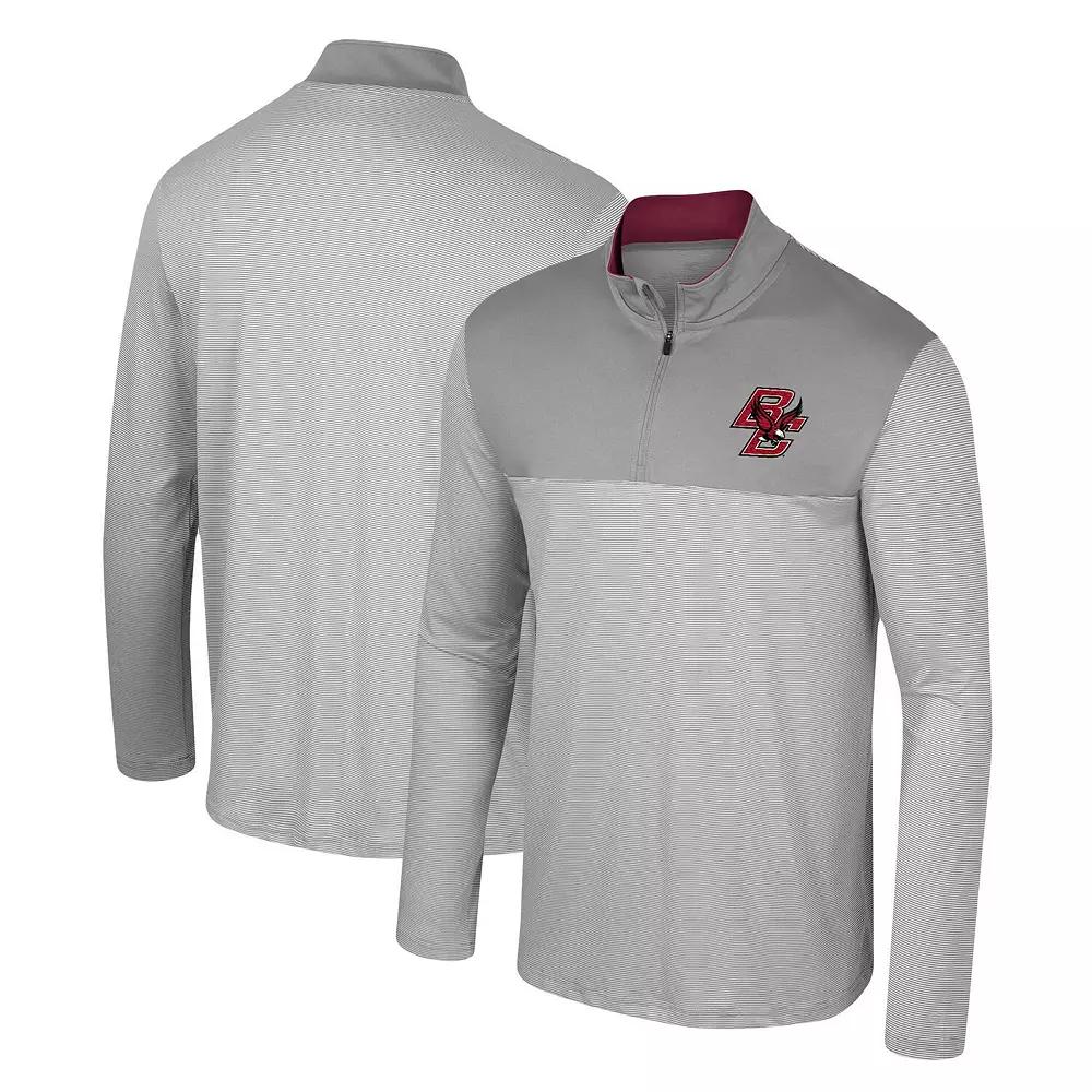 Men's Colosseum Gray Boston College Eagles Tuck Quarter-Zip Top, Size: XL, Grey Product Image