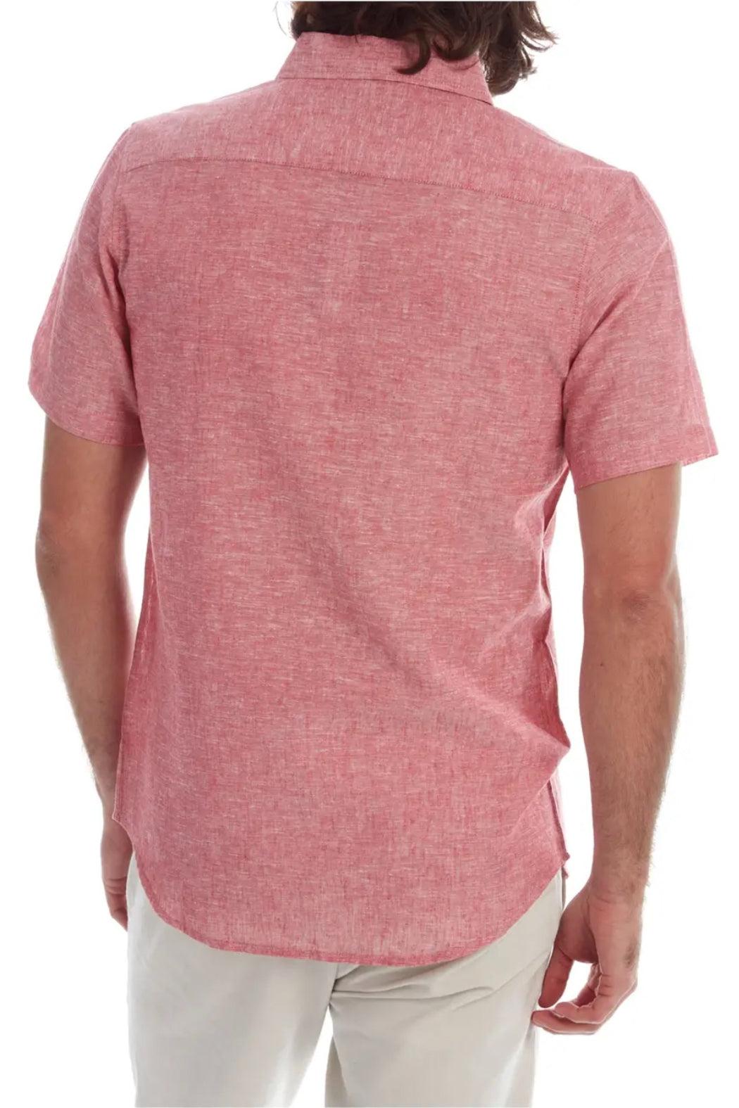 Short Sleeve Solid Linen Shirt Product Image