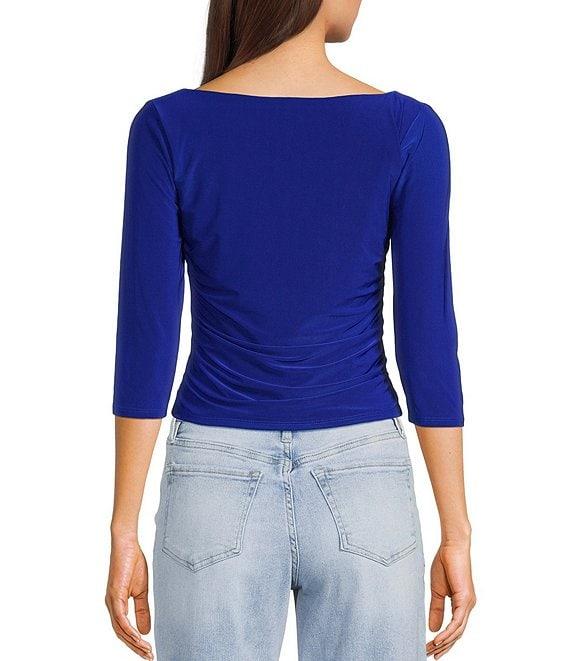 Moa Moa Boat Neck Quarter Sleeve Top Product Image