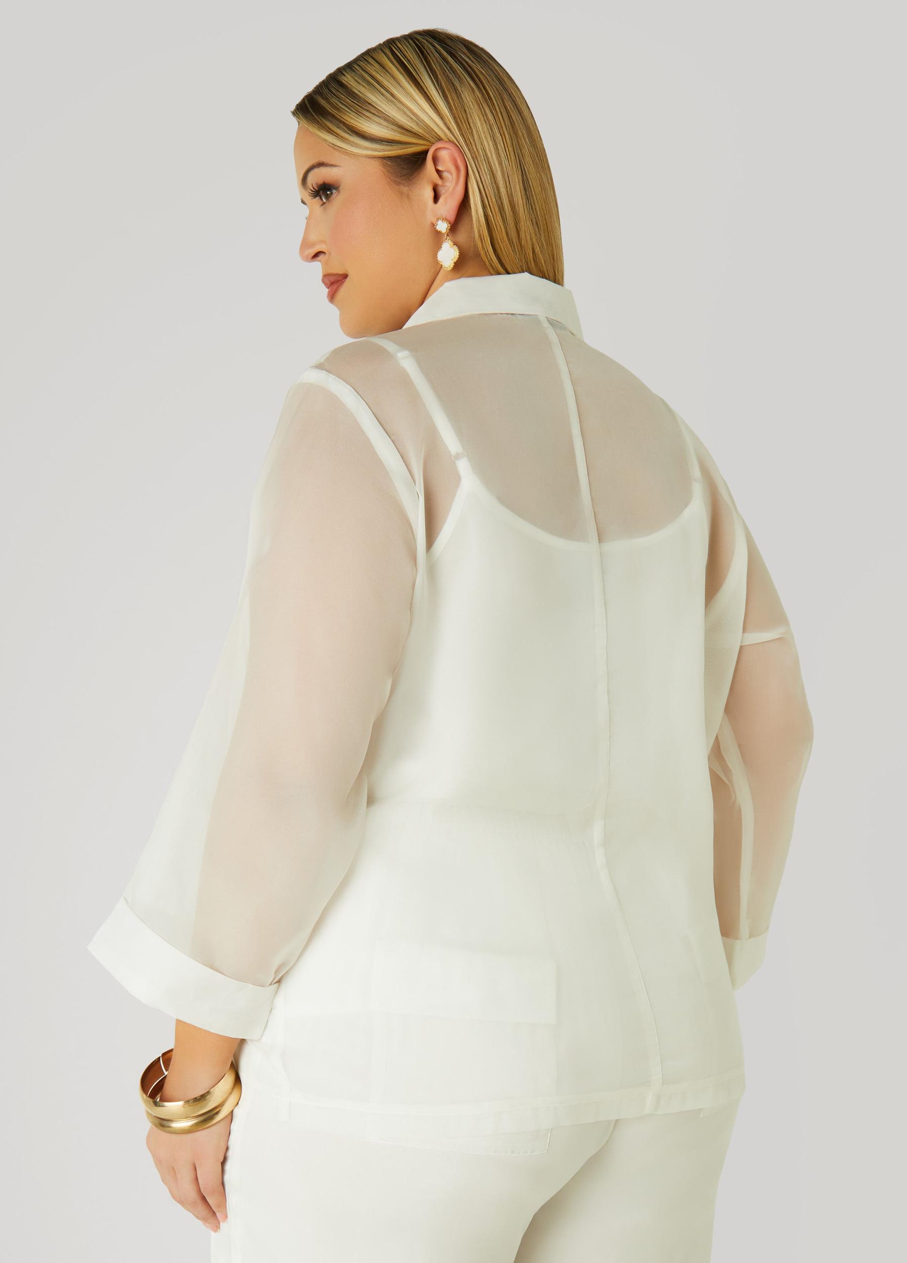 Plus Size Belted Chiffon Straight Leg Pants Ashley Stewart Product Image