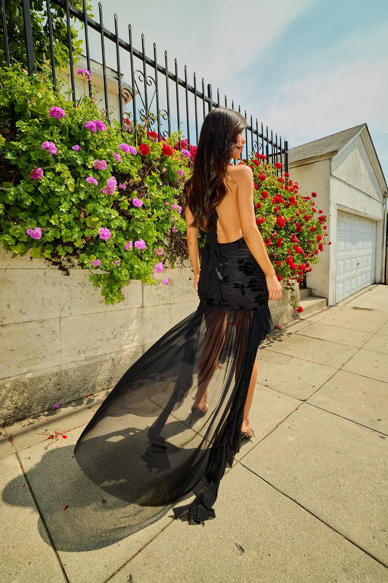 Stop And Stare Mesh Mini Dress - Black Product Image