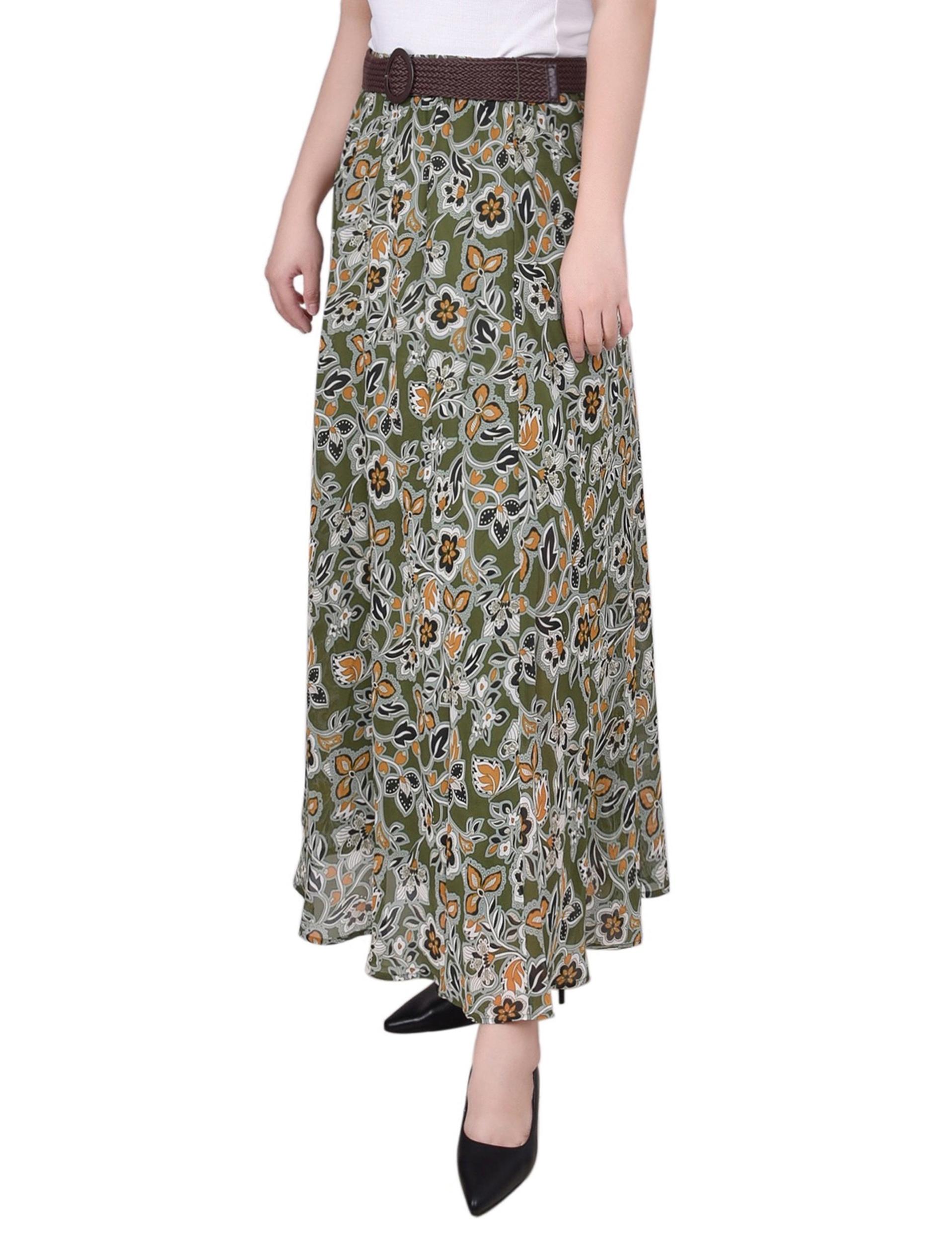 Green Covine Chiffon Maxi Skirt - Petite Product Image