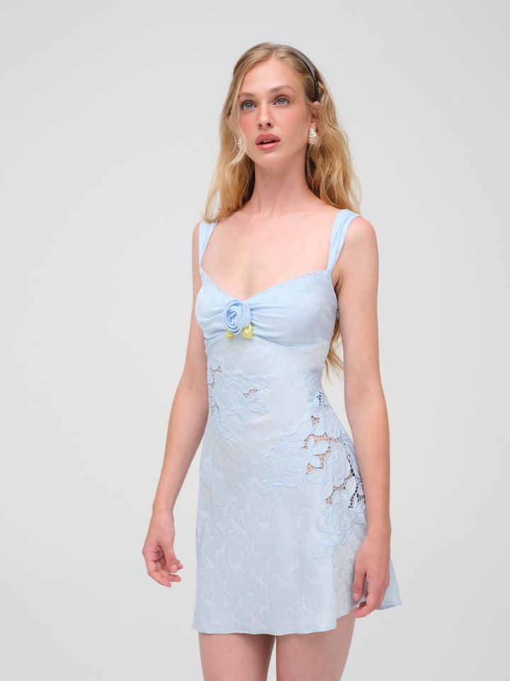 Claudia Mini Dress — Blue Product Image