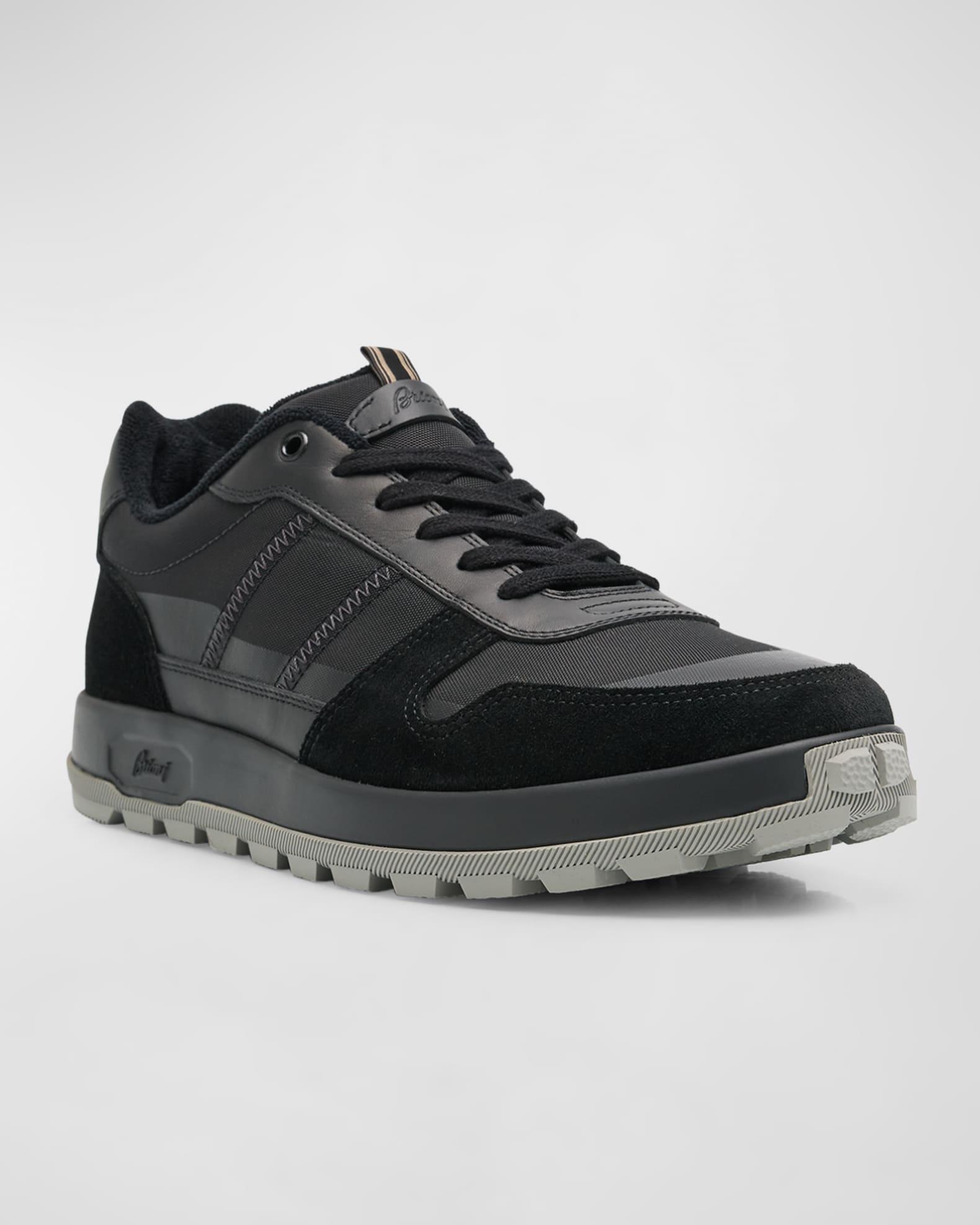Men's Fabric and Suede Low-Top Sneakers Product Image