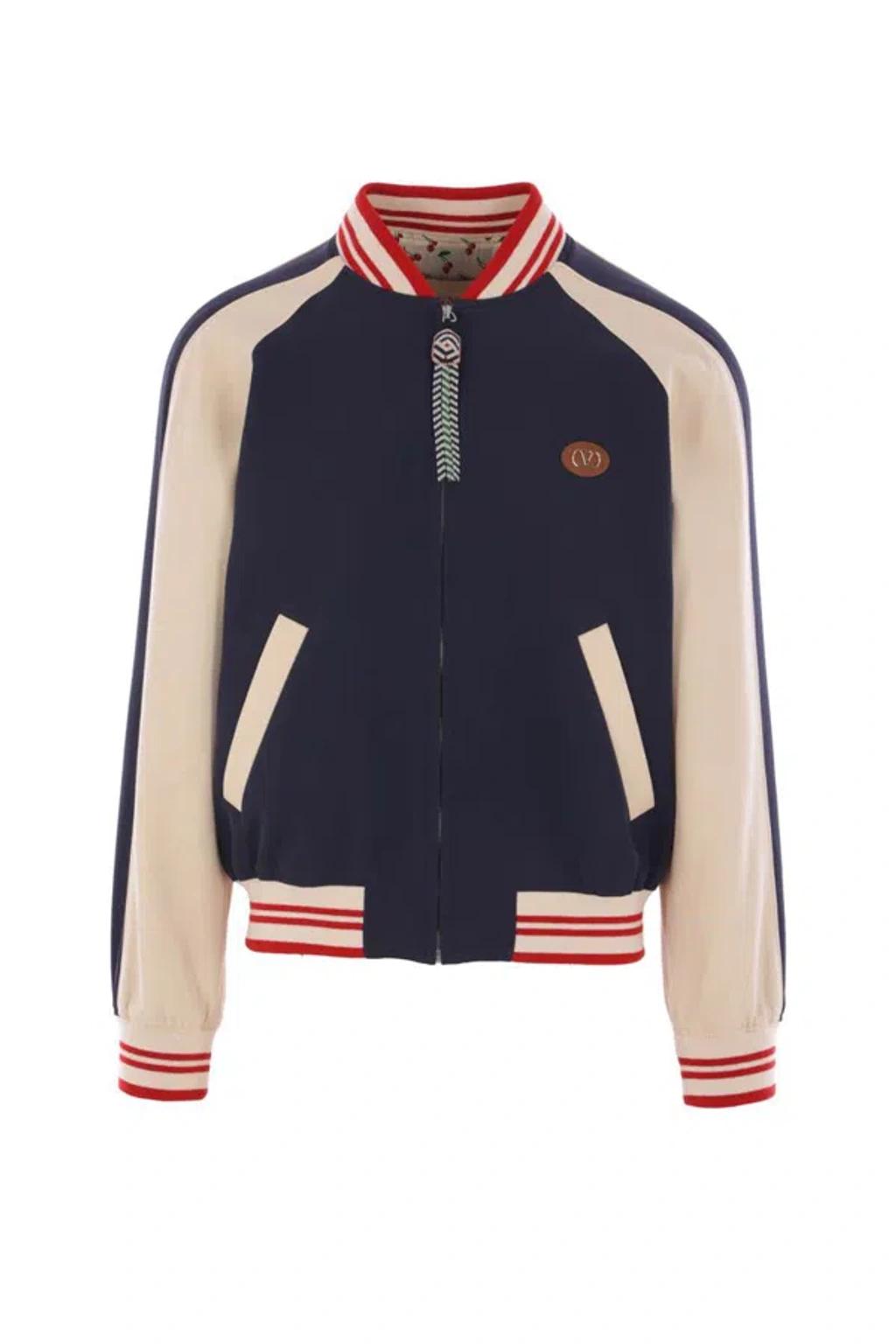 VALENTINO La Chat De La Maison Wool Bomber Jacket In Black Product Image