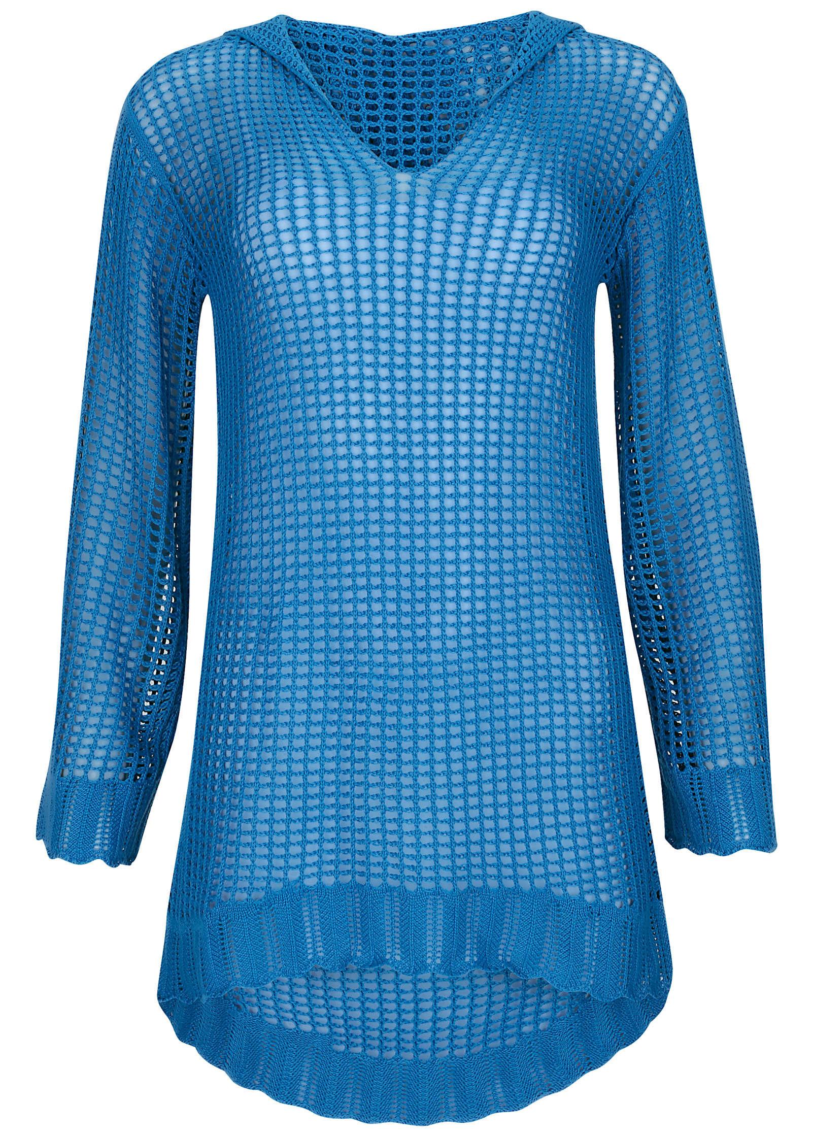 Crochet Cover-Up Dress - Azure Blue Product Image