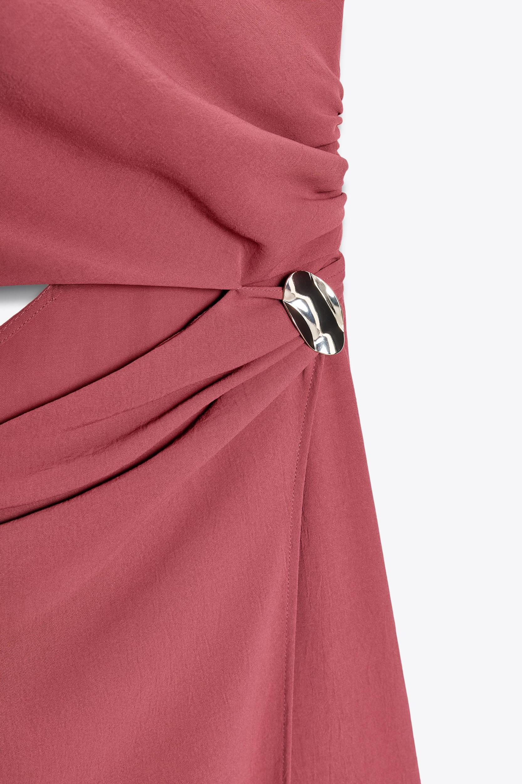 ASYMMETRIC MIDI DRESS WITH APPLIQUÉ Product Image