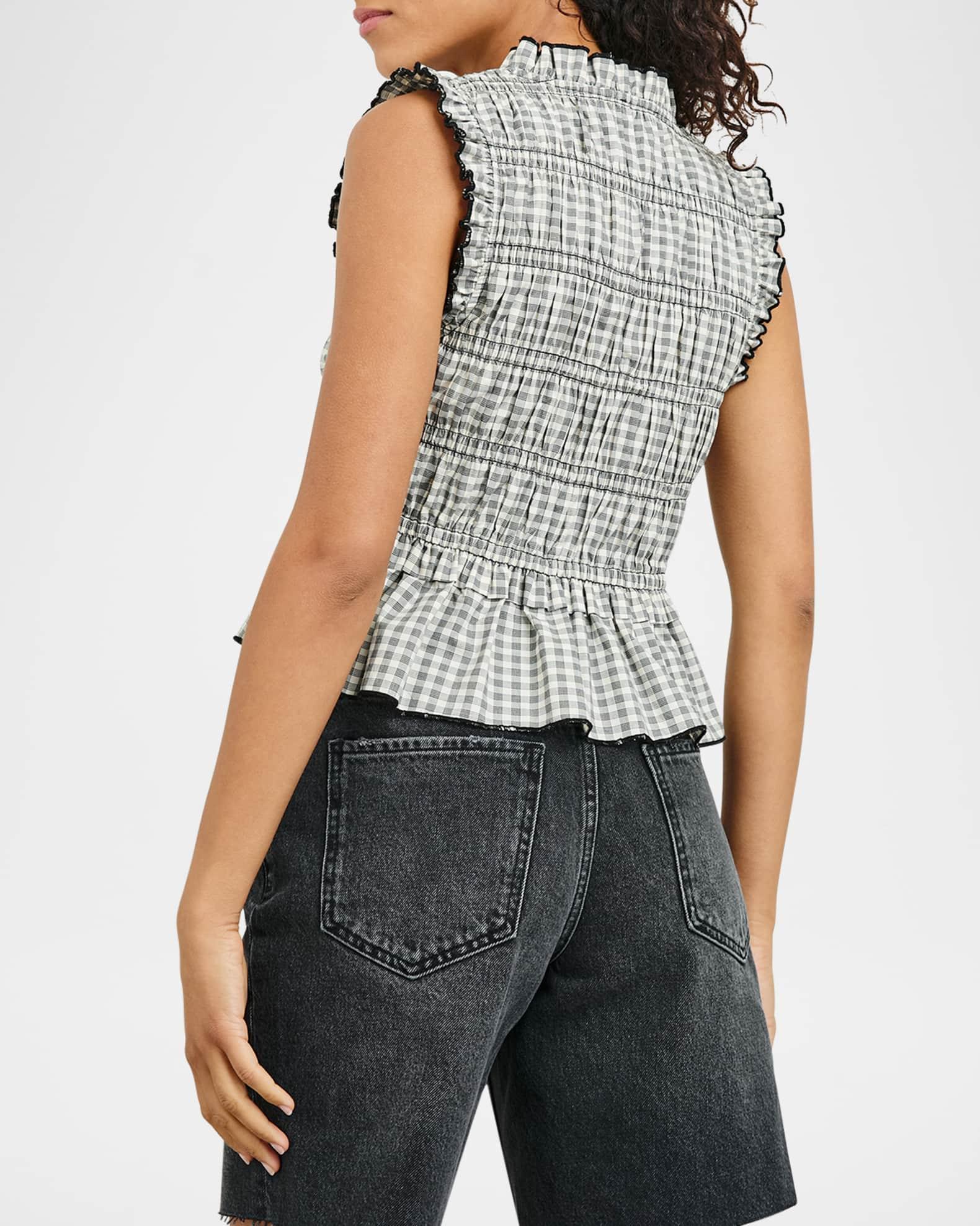 Martine Gingham Tie-Front Blouse Product Image