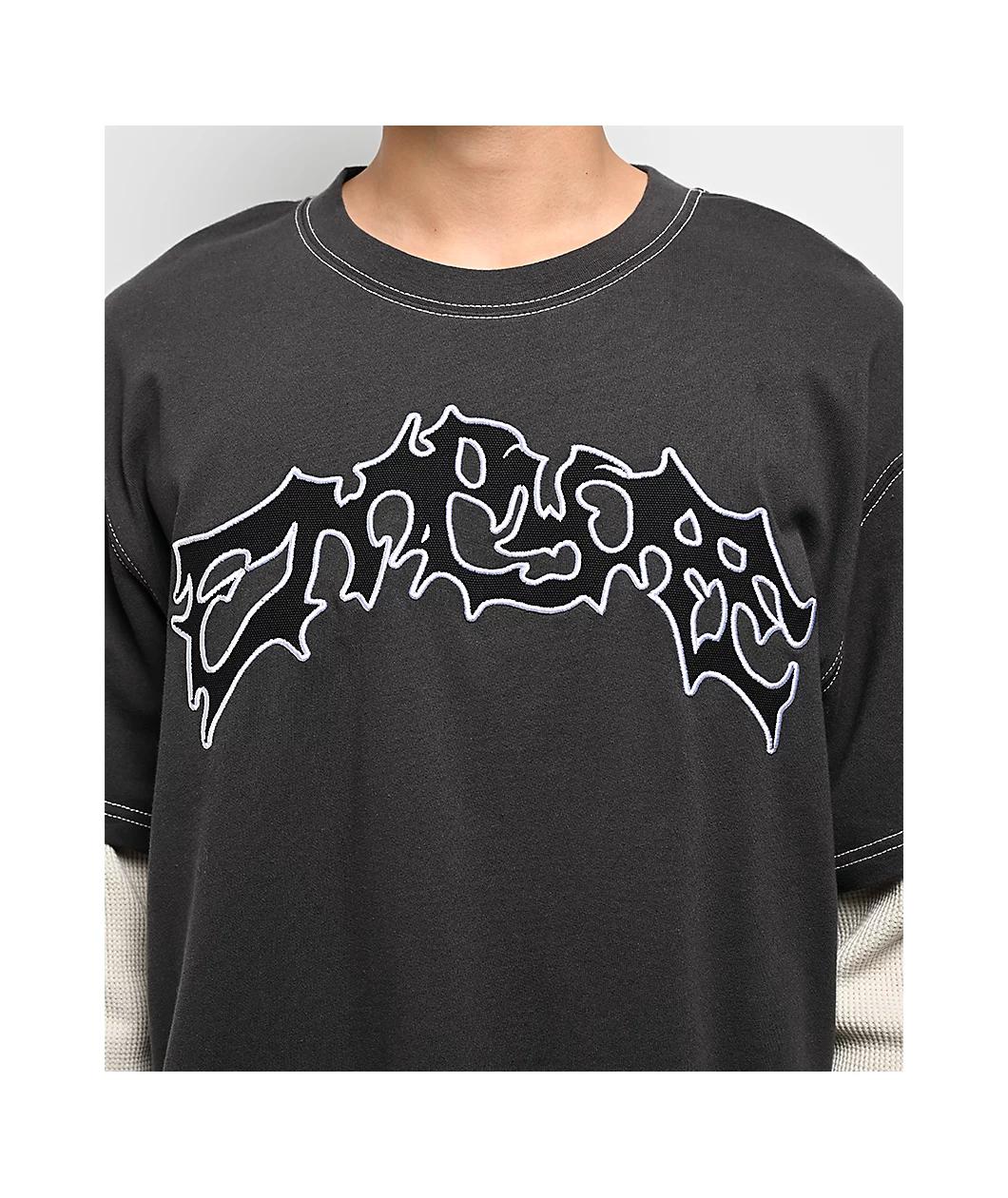 Empyre Loose Screw Charcoal & Beige 2fer Long Sleeve T-Shirt Product Image