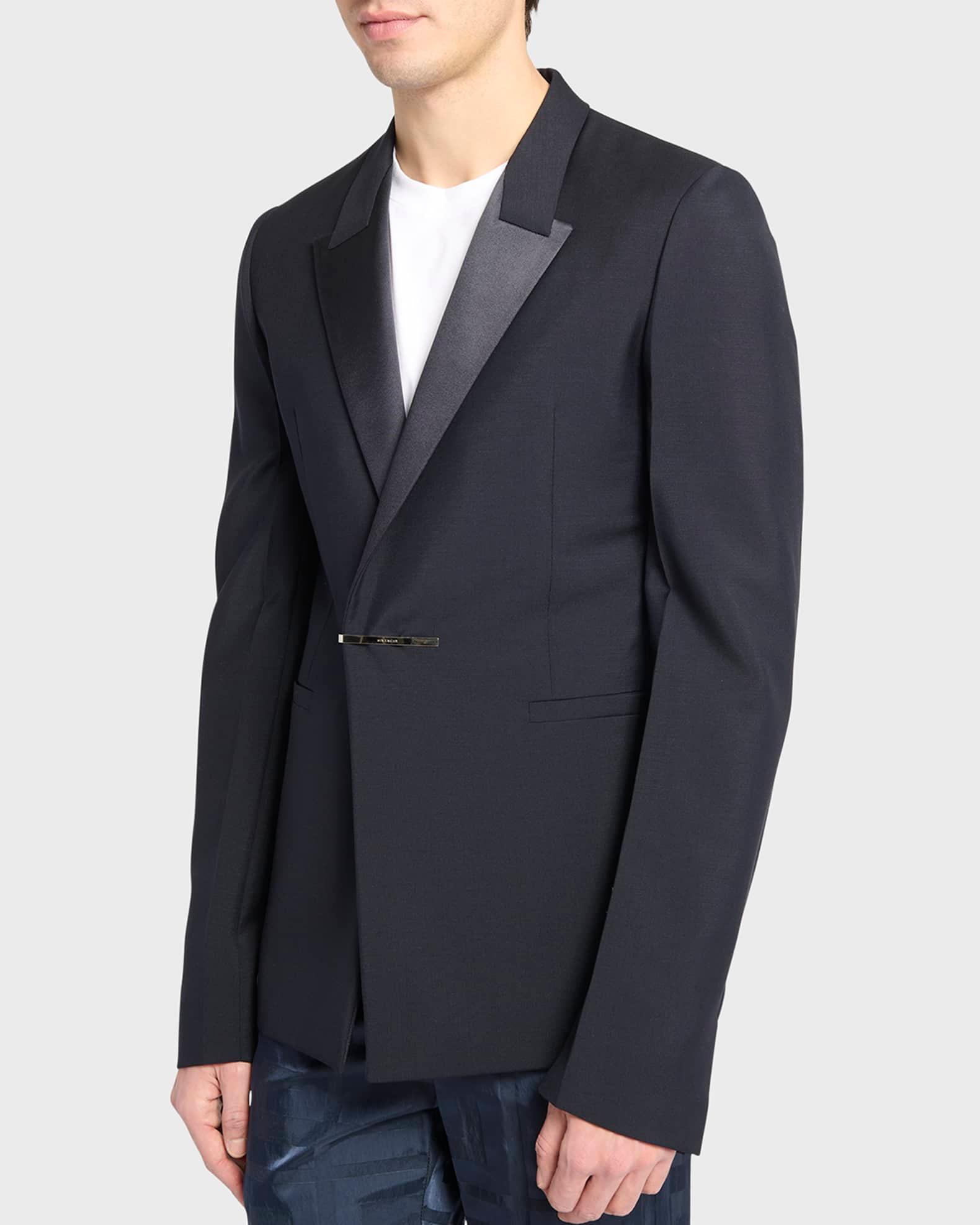 Men's Evening Jacket with Metal Clip Closure Product Image
