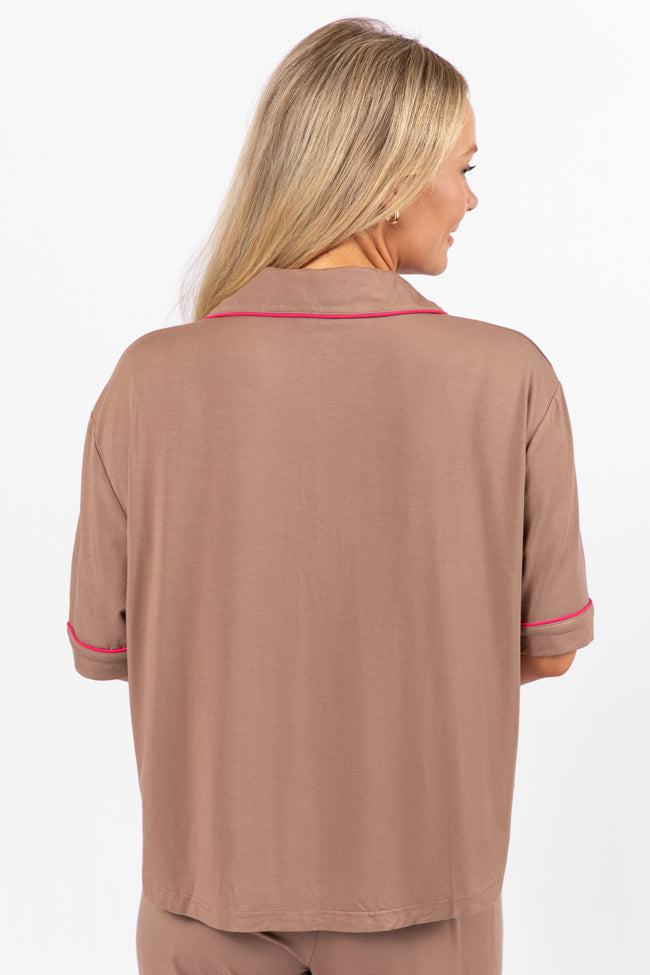 Good To Get Away Brown Pajama Set FINAL SALE Product Image