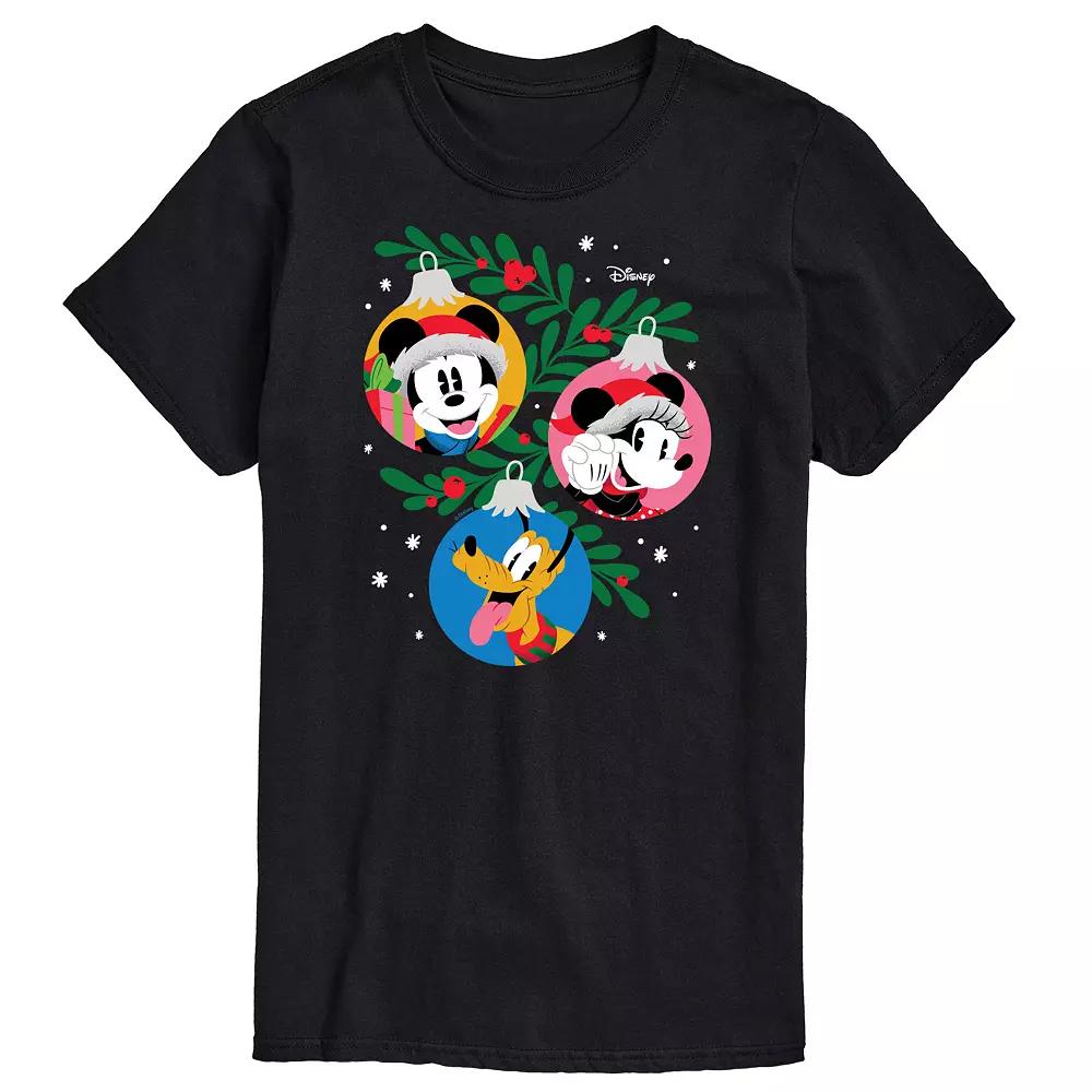 Disney's Big & Tall Mickey, Minnie & Pluto Ornaments Graphic Tee, Men's,  Product Image