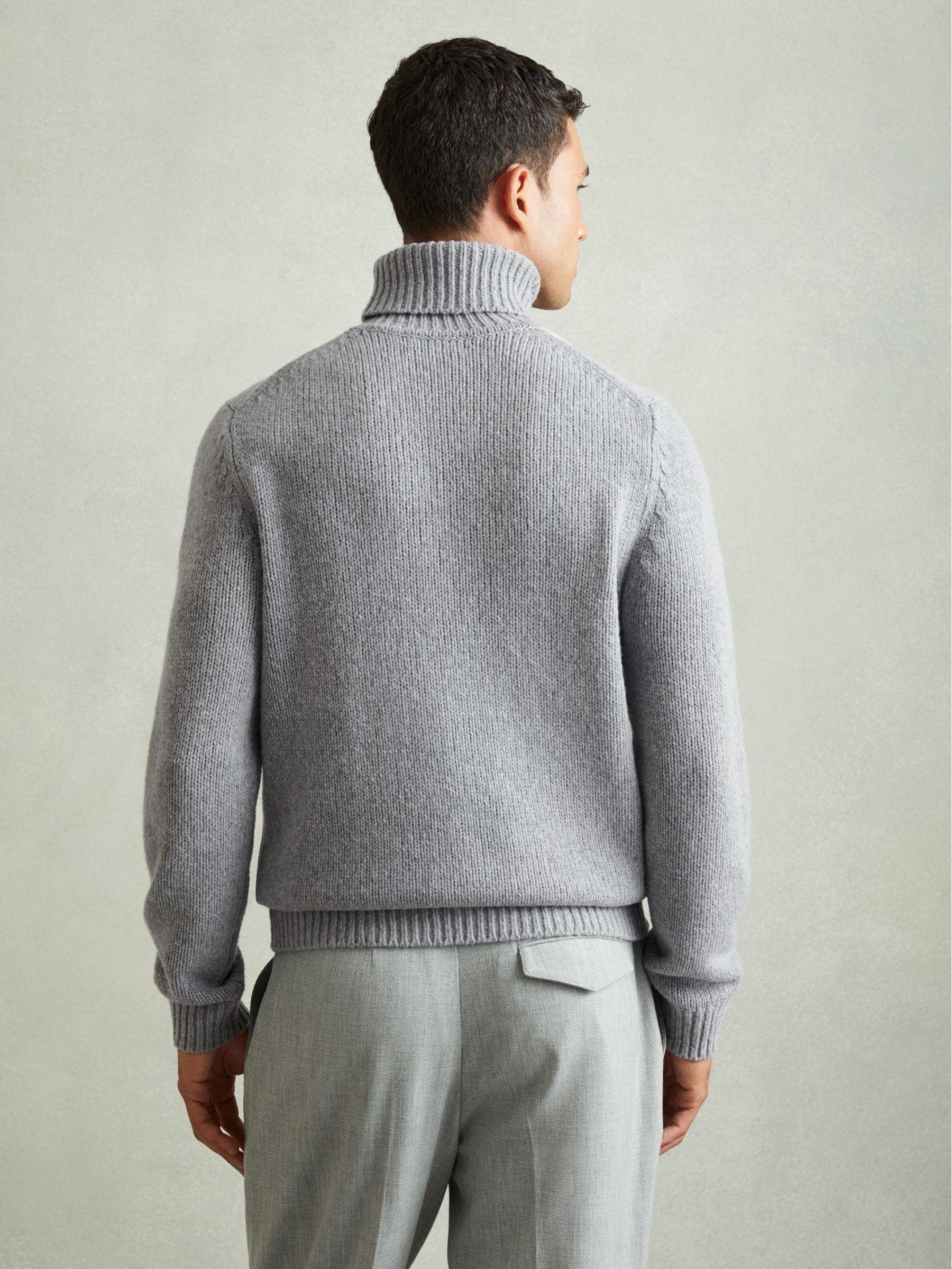 Wool-Blend Roll-Neck Jumper in Grey Product Image