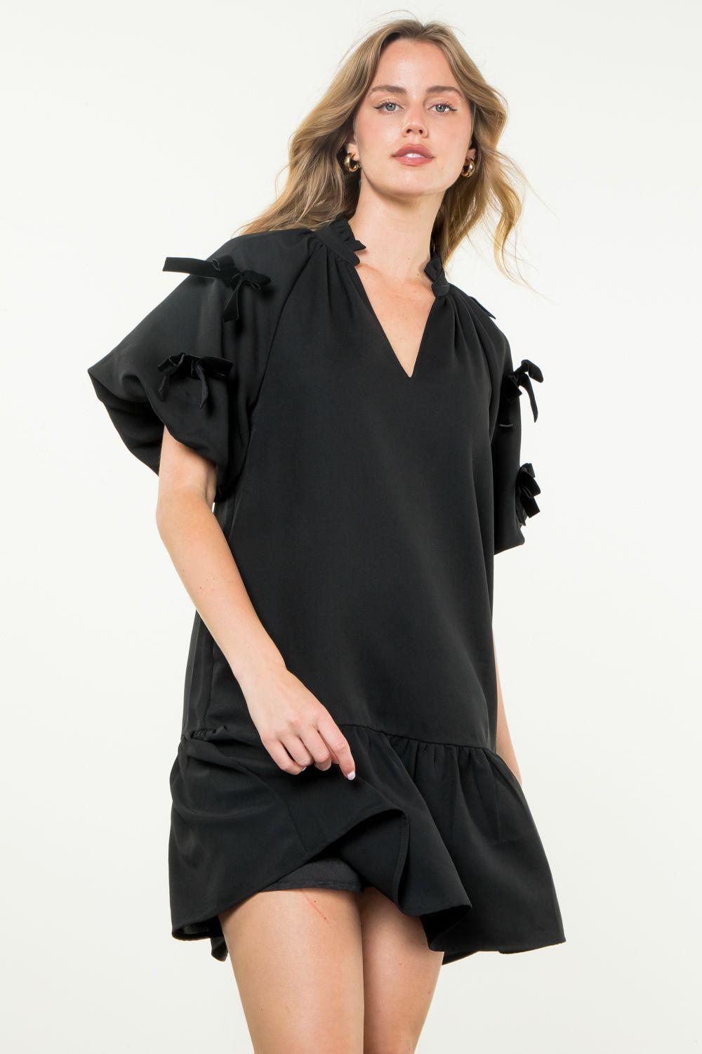 Kit Bow Detail Puff Sleeve Dress Product Image