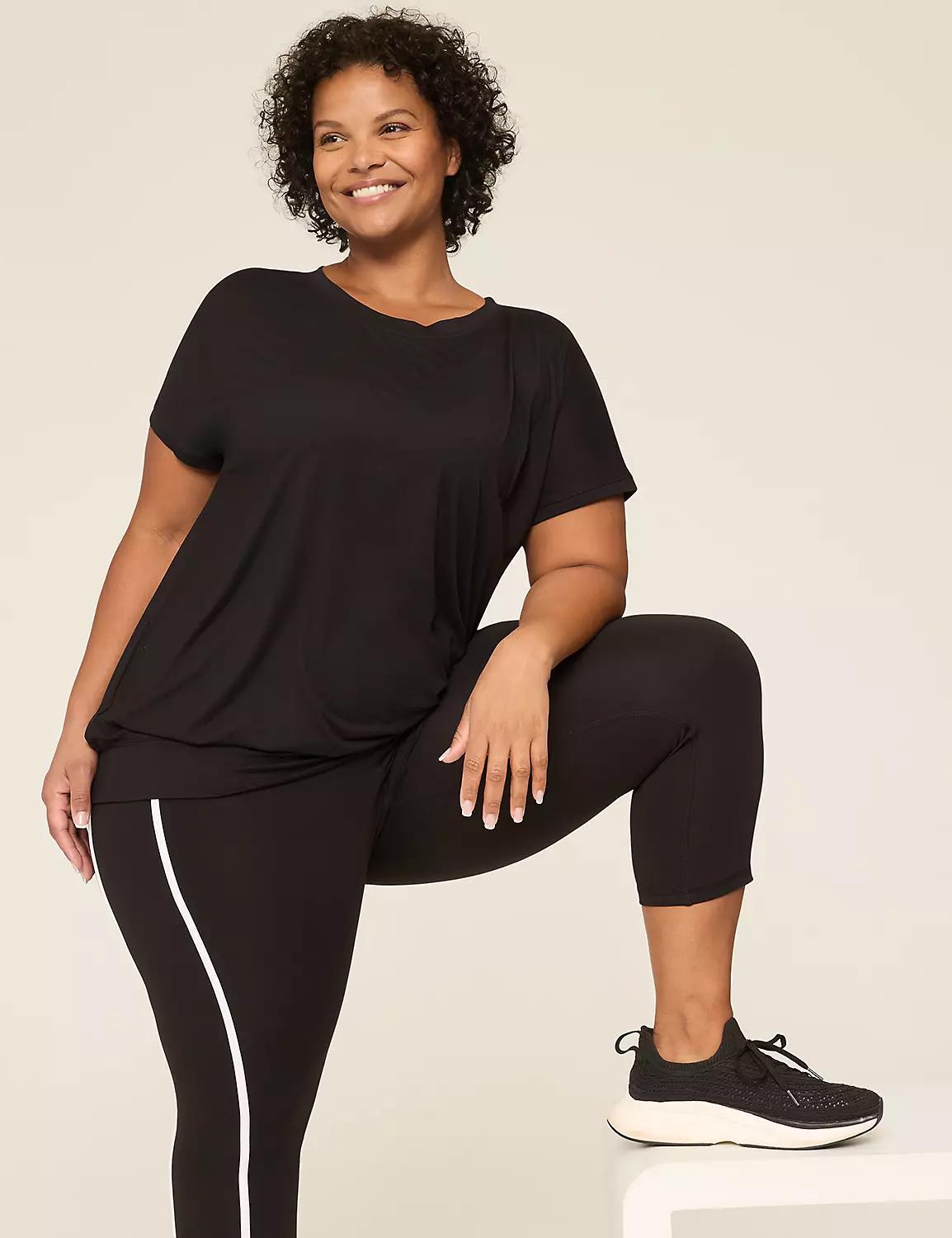 LIVI Soft Crew-Neck Banded-Bottom Tee Product Image