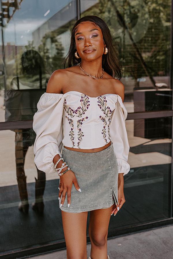 Champagne Stunning Embroidered Top Product Image