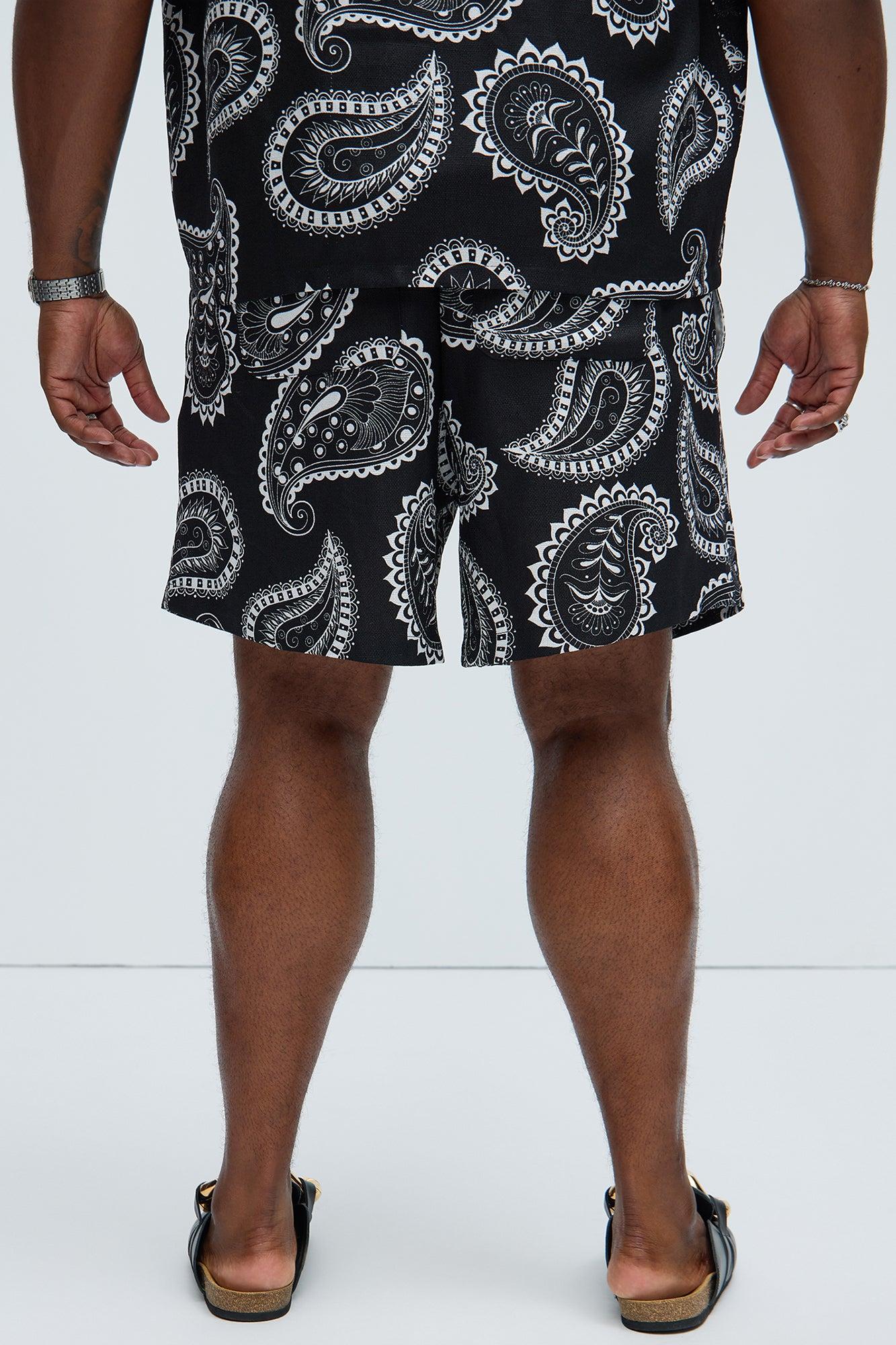 Laredo Paisley Warm Up Shorts - Black/White Product Image