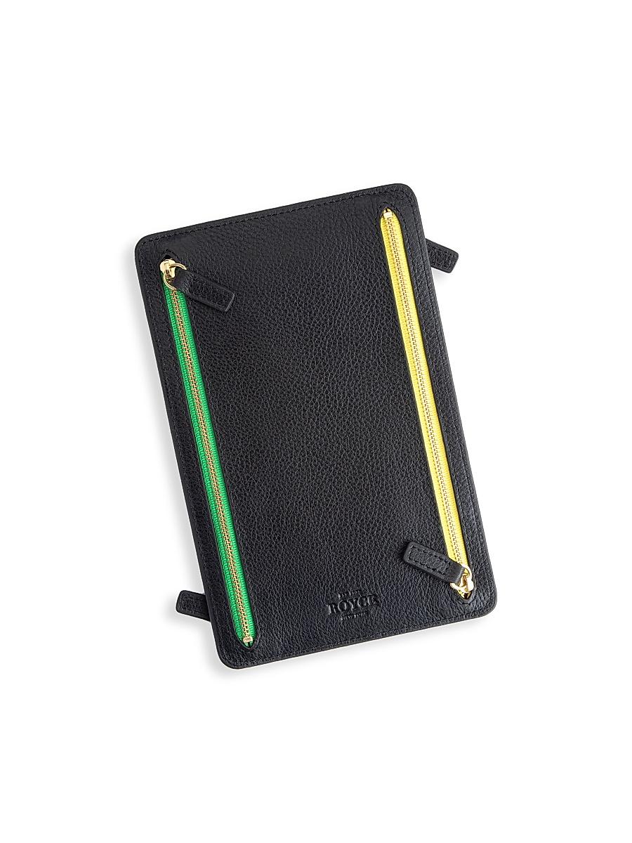 Womens RFID-Blocking 4-Zip Leather Travel Organizer Product Image