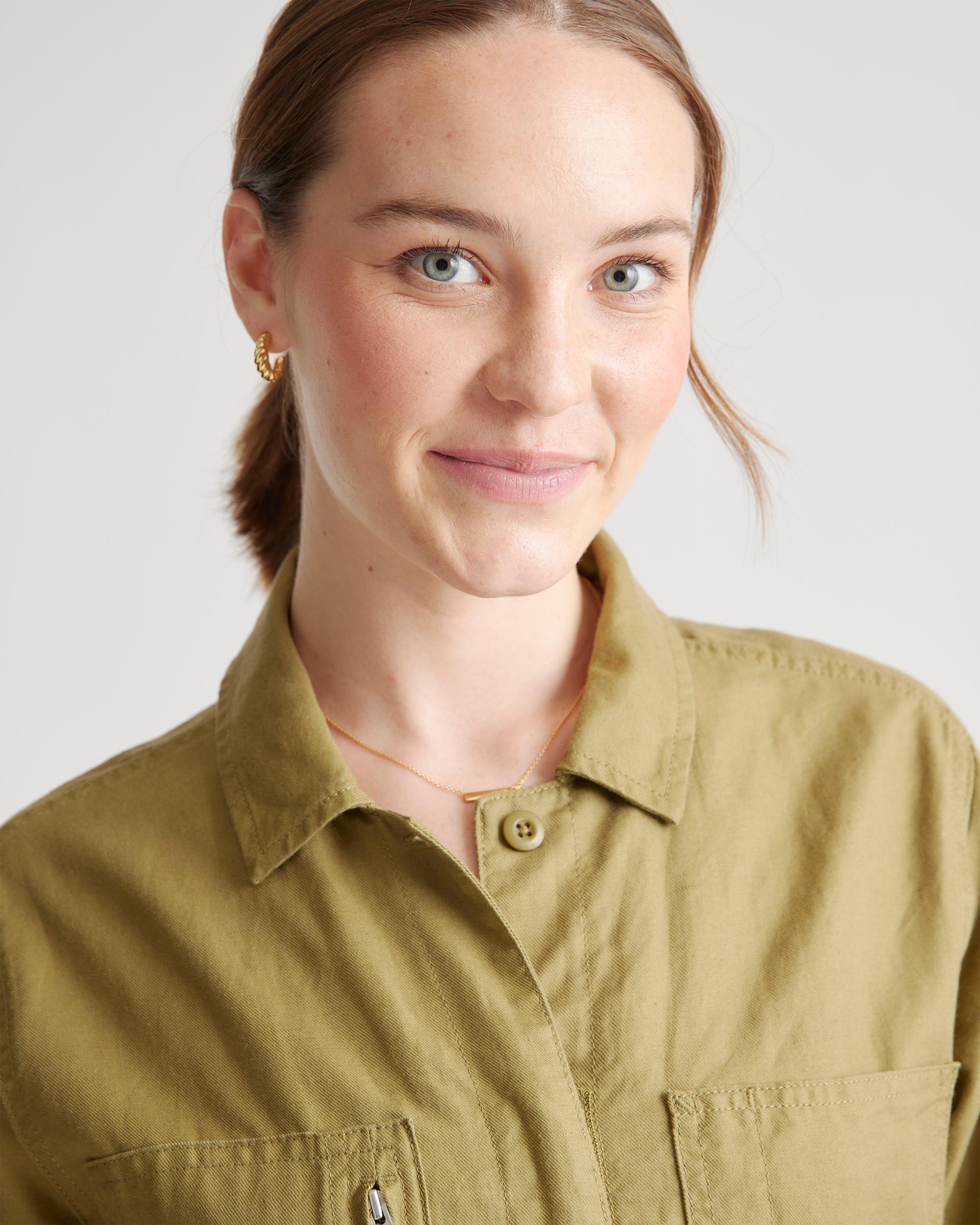 Quince | Women's Cotton Linen Twill Long Sleeve Coverall Jumpsuit Organic Cotton Product Image