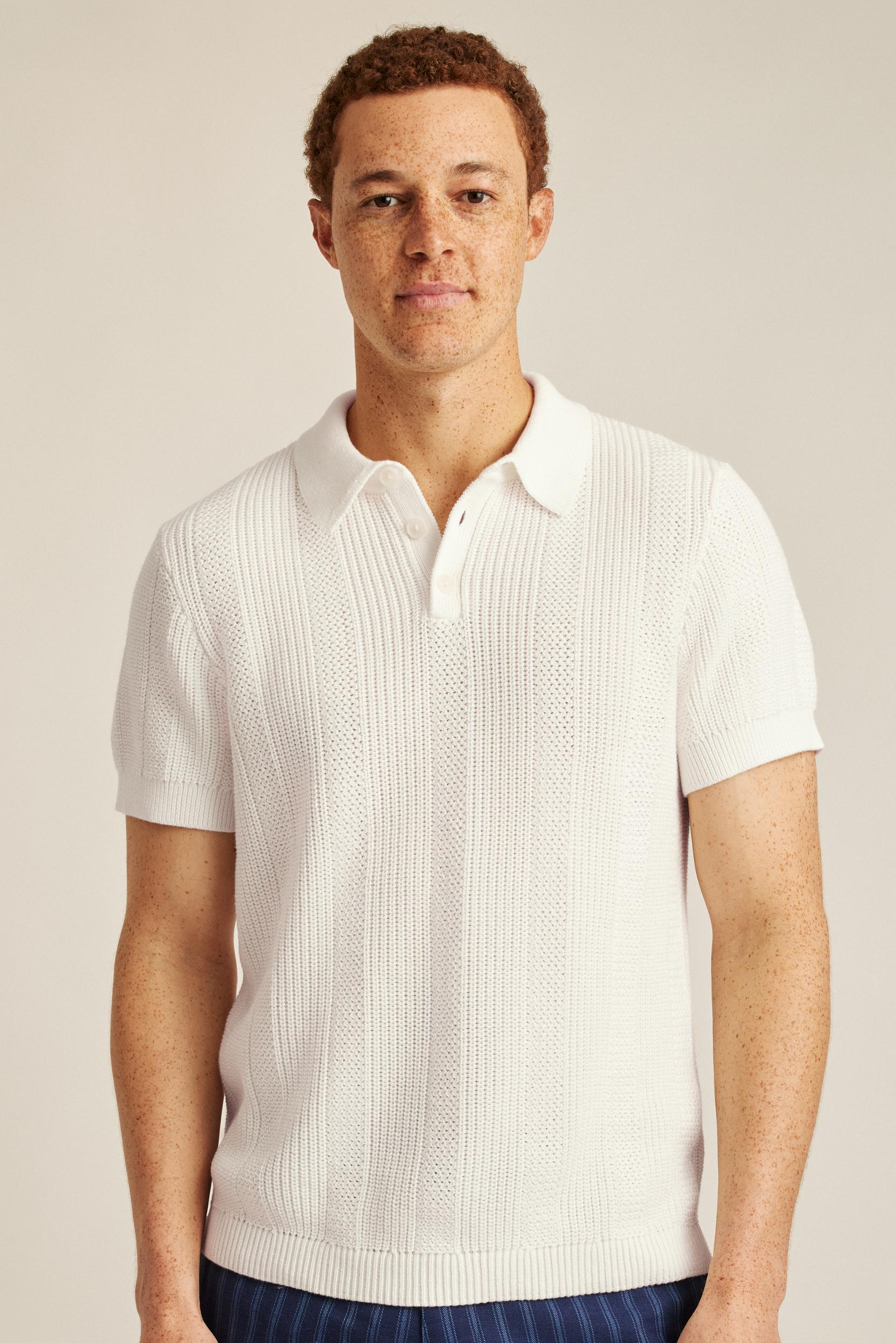 Vertical Stitch Sweater Polo Product Image