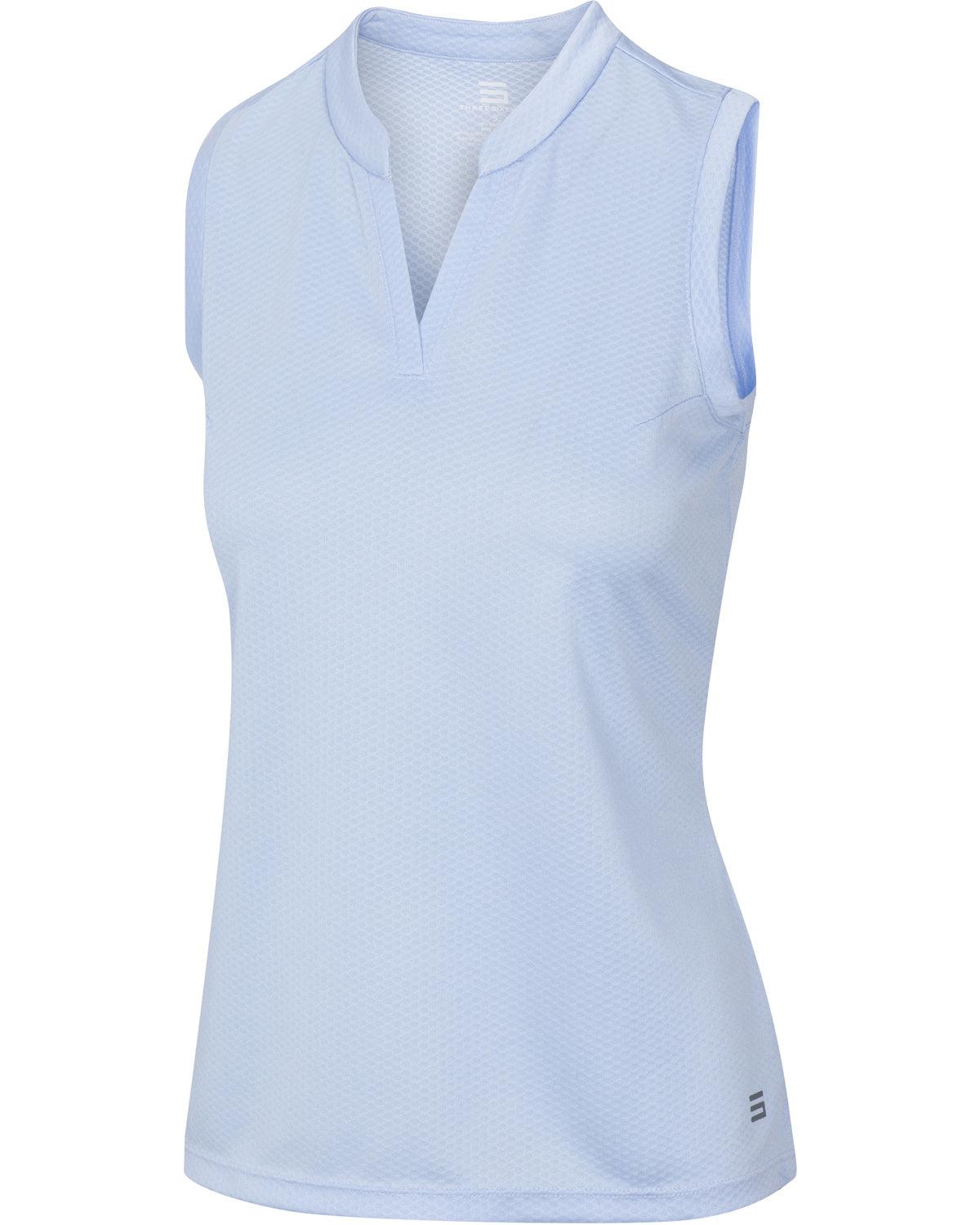 Three Sixty Six Women's Waffle-Textured Collarless Golf Polo Female Product Image