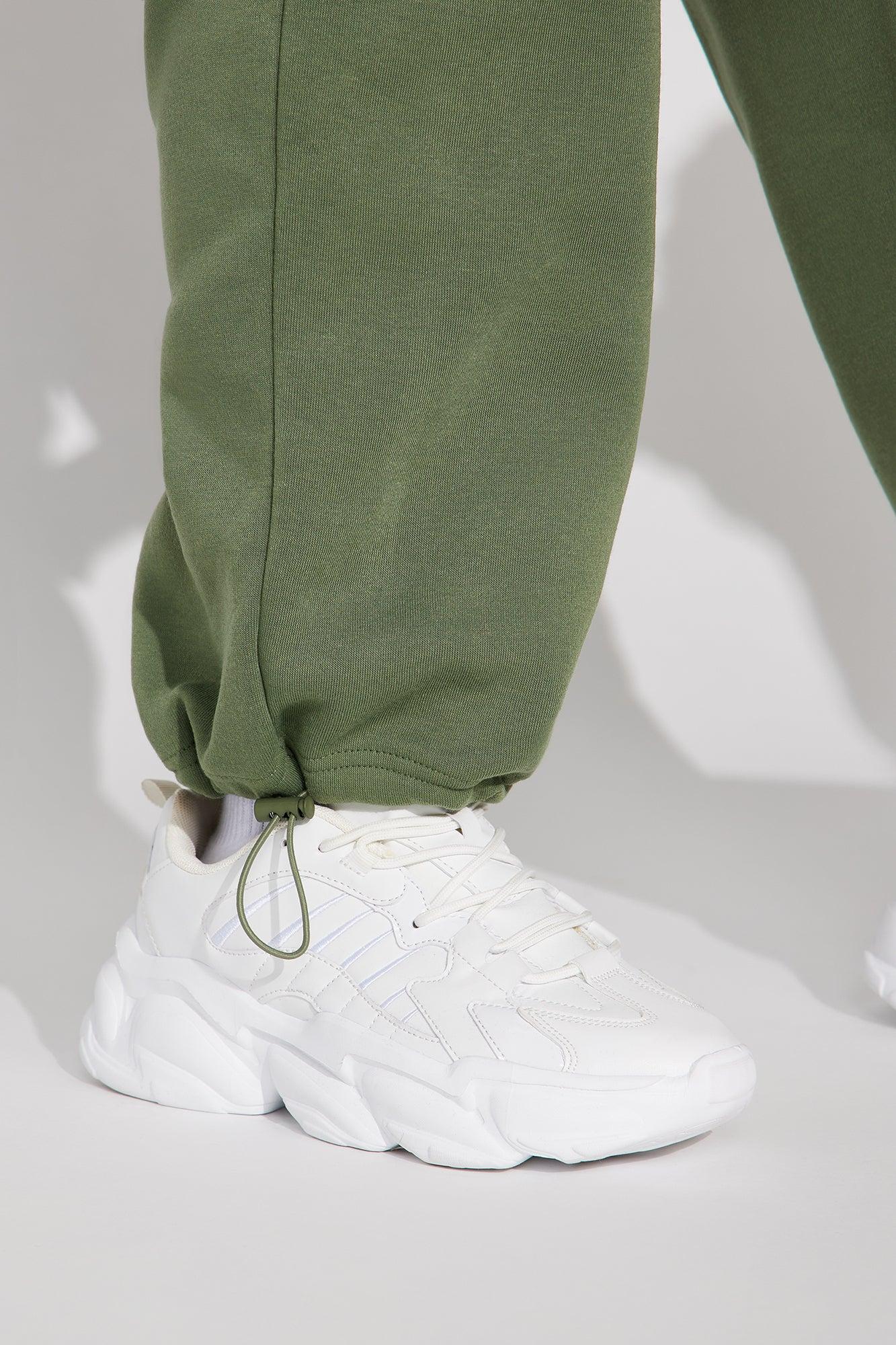 Tessa Fleece Lounge Jogger - Olive Product Image