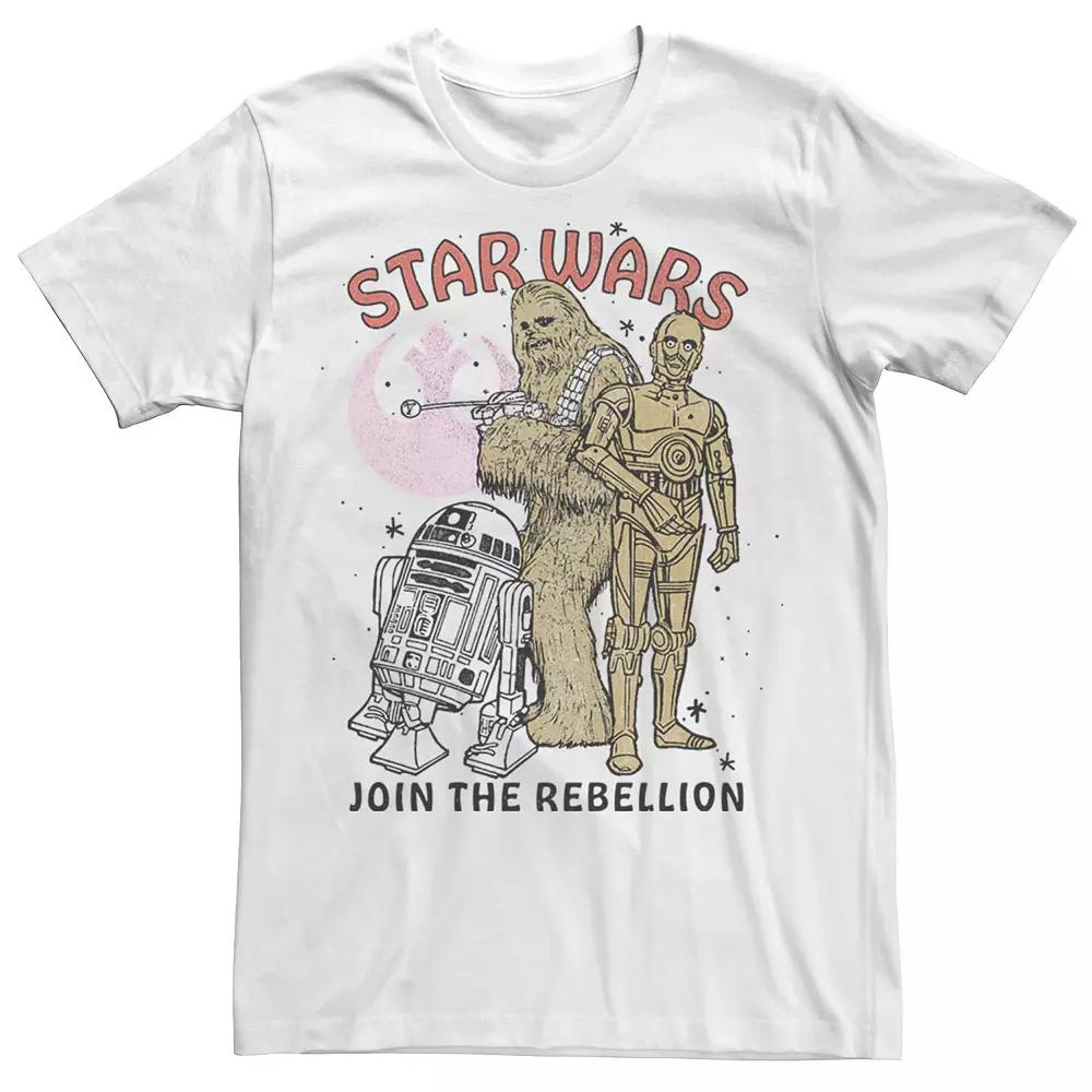 Men's Star Wars Chewbacca R2-D2 C-3PO Join The Rebellion Tee,  Product Image