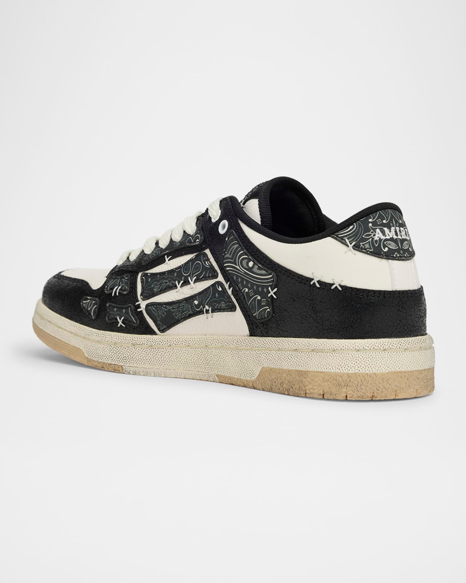 Men's Bandana Skel Top Leather Low-Top Sneakers Product Image