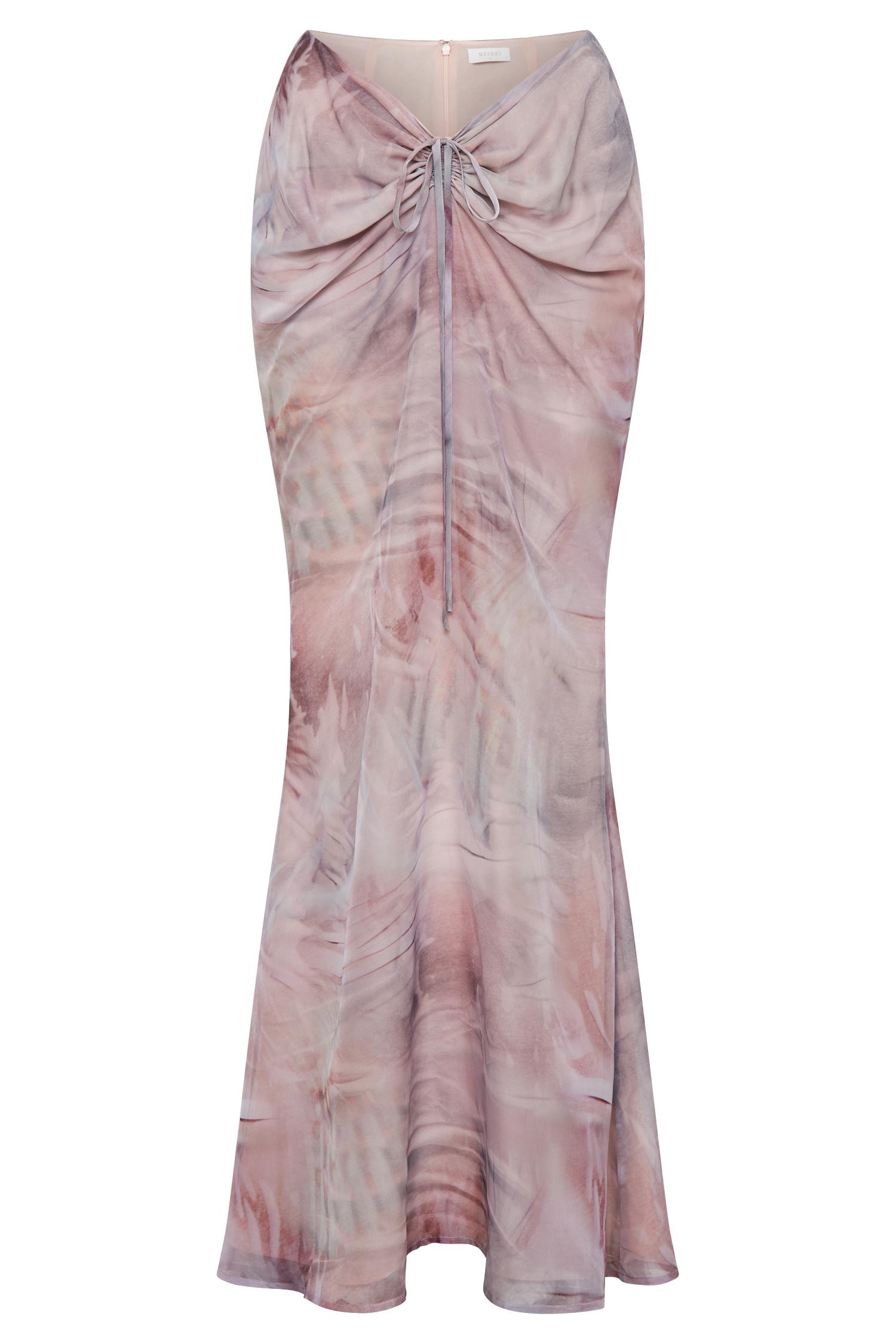 Ursula Ruched Maxi Skirt - Mermaid Shell Print Product Image