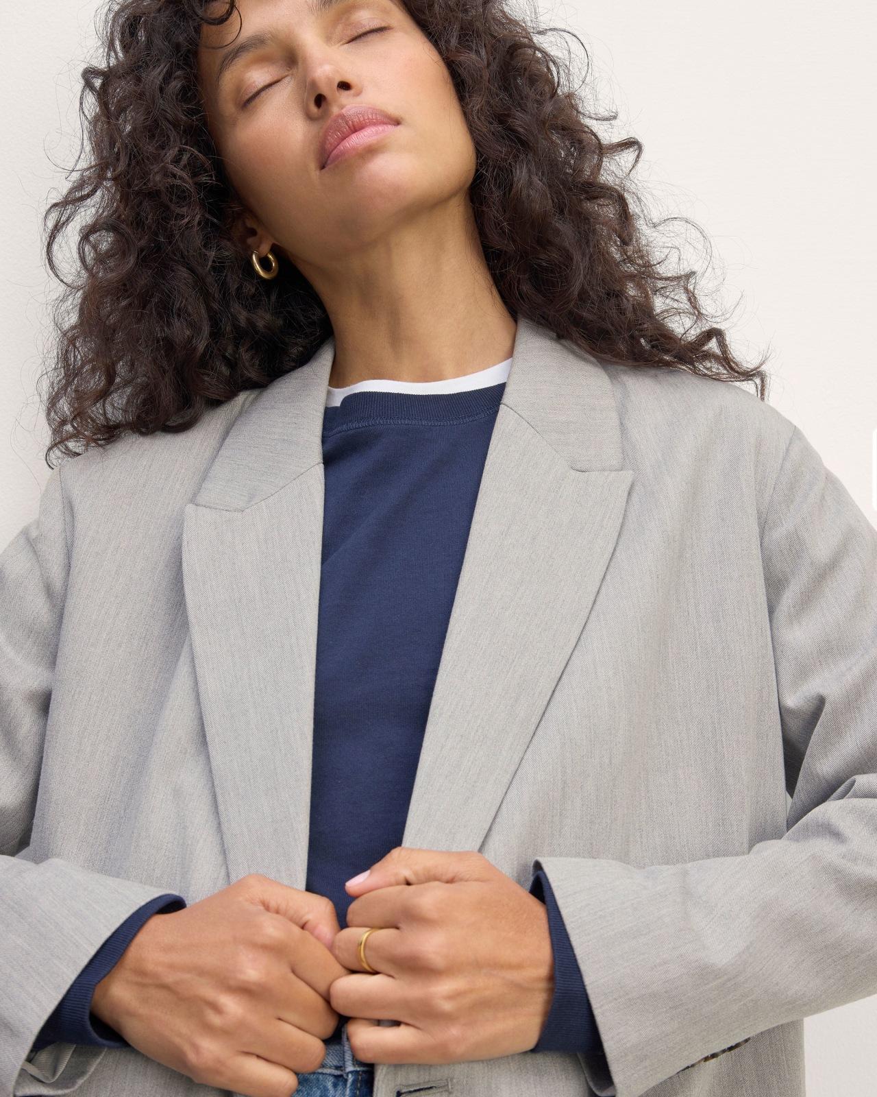 Womens Double-Breasted Blazer in Buttersmooth by Everlane in Heather ST-Shirtl, Size 0 Product Image