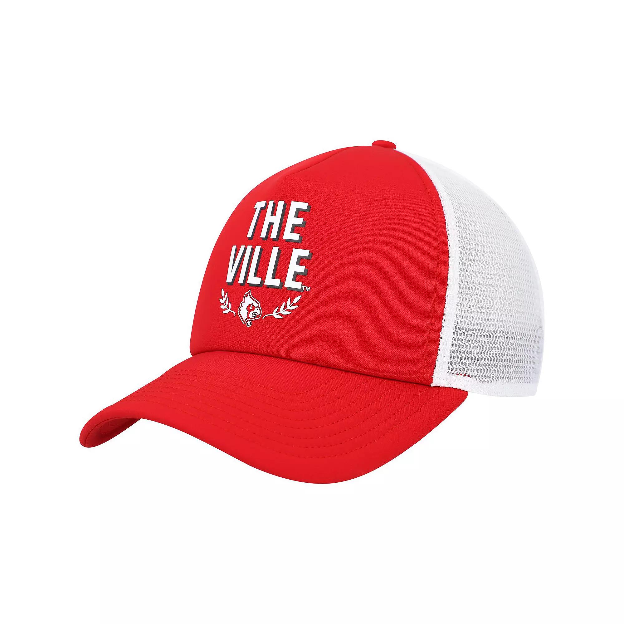 Men's adidas Red Louisville Cardinals Phrase Foam Front Trucker Adjustable Hat Product Image
