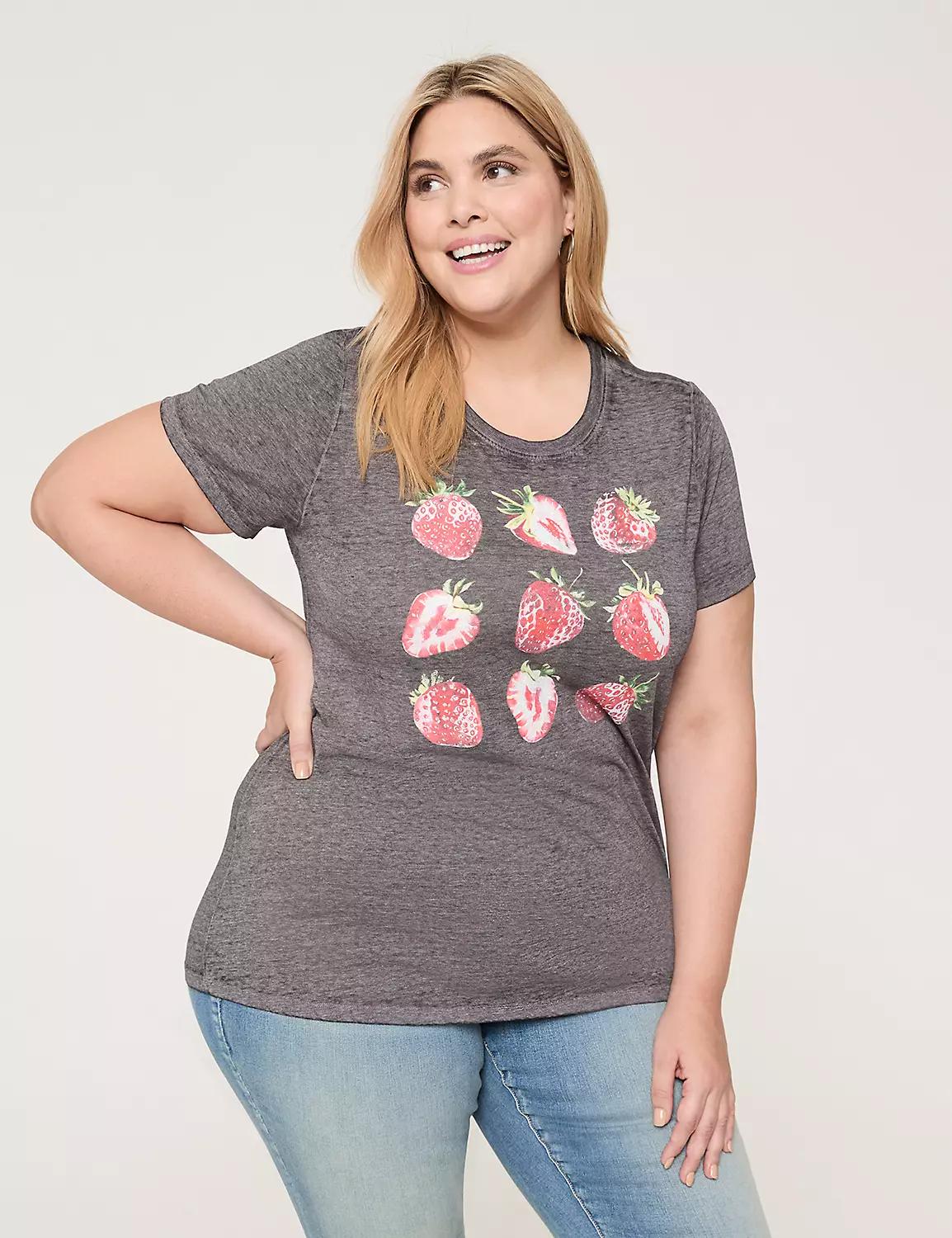 Glitter Strawberry Grid Graphic Tee Product Image