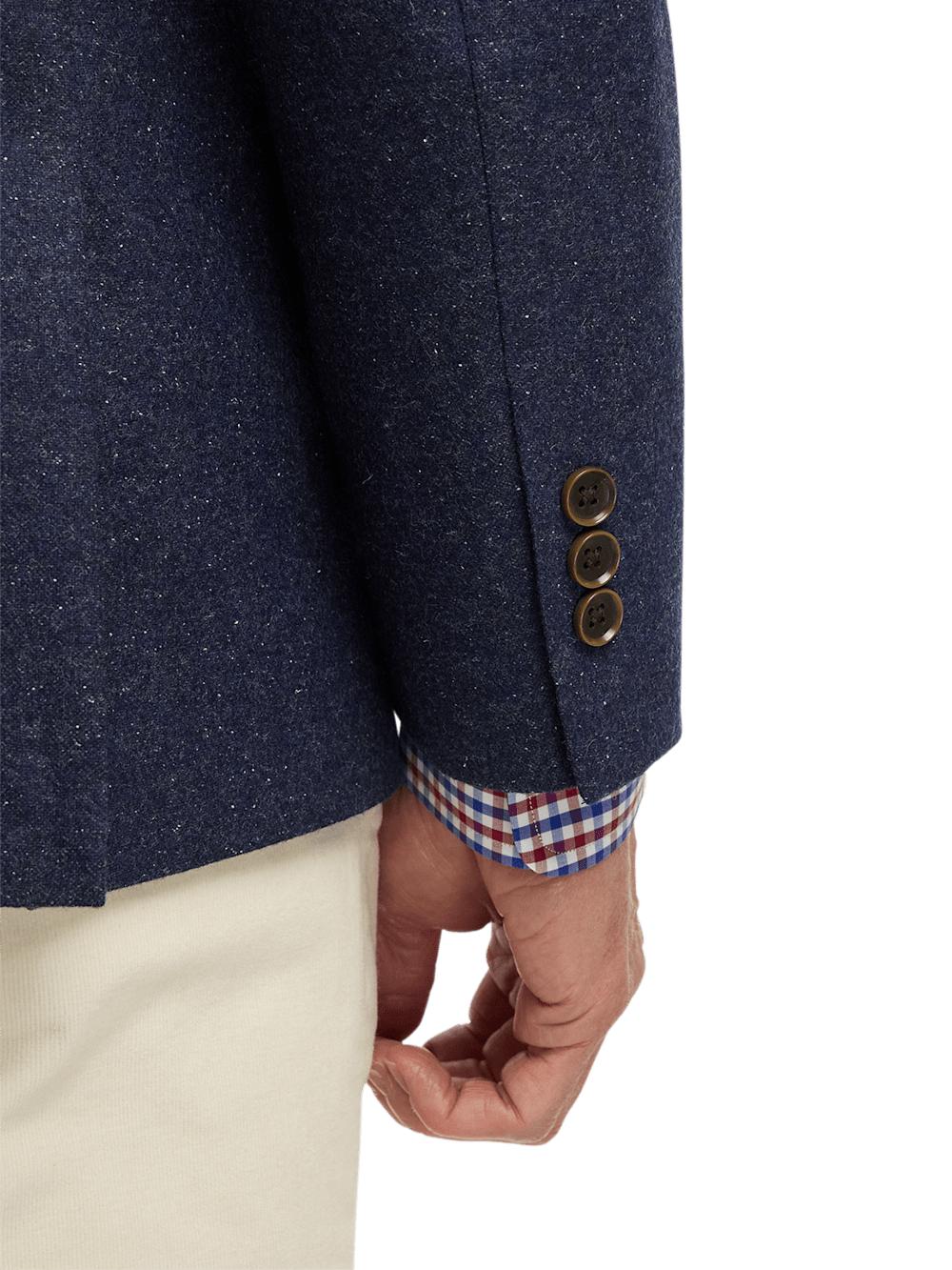 Wool Blend Donegal Single Breasted Notch Lapel Sport Coat - Navy Product Image