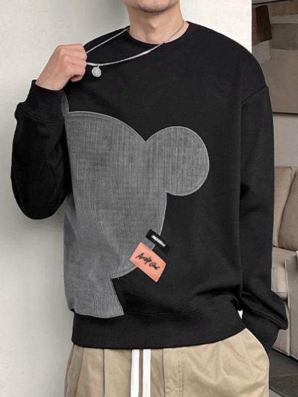 Men's Cartoon Styling Patchwork Sweatshirt Product Image